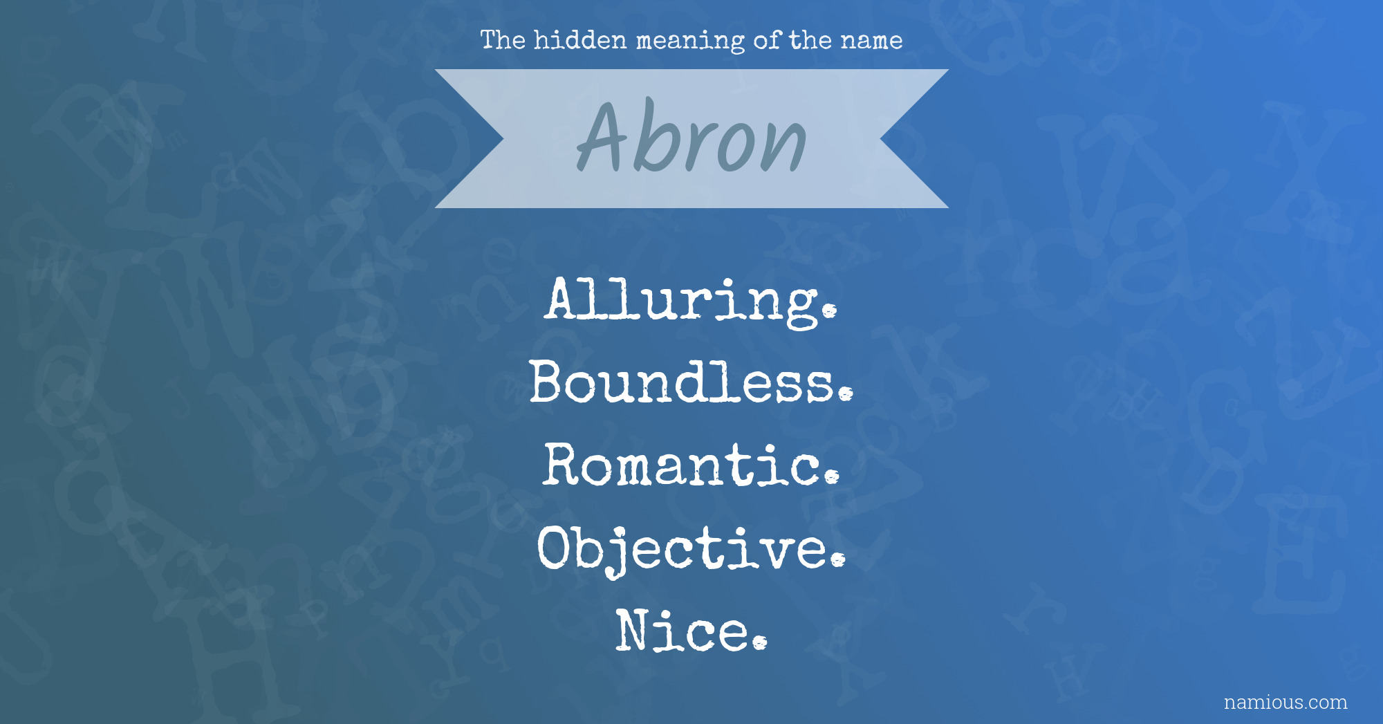 The hidden meaning of the name Abron