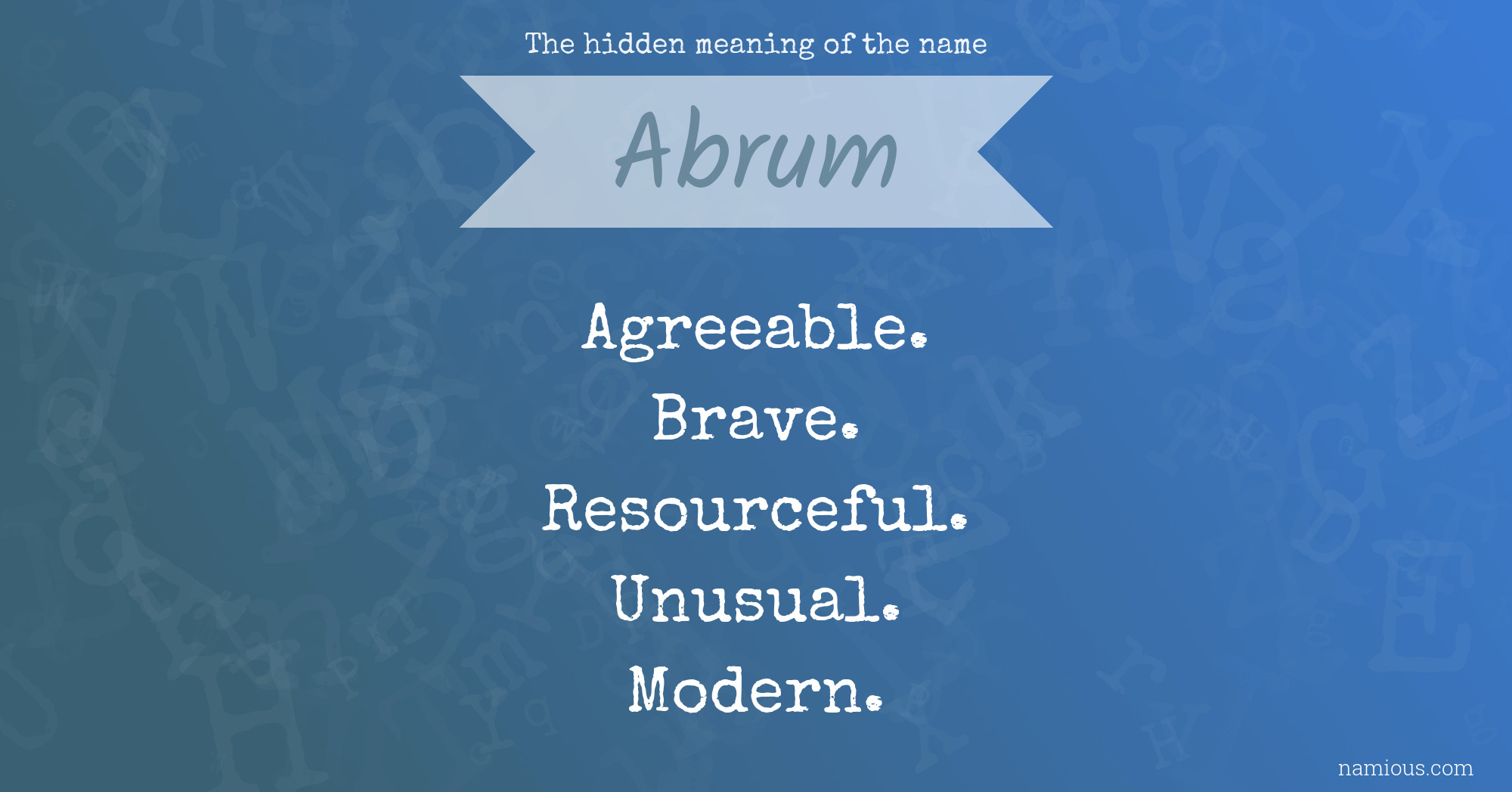 The hidden meaning of the name Abrum