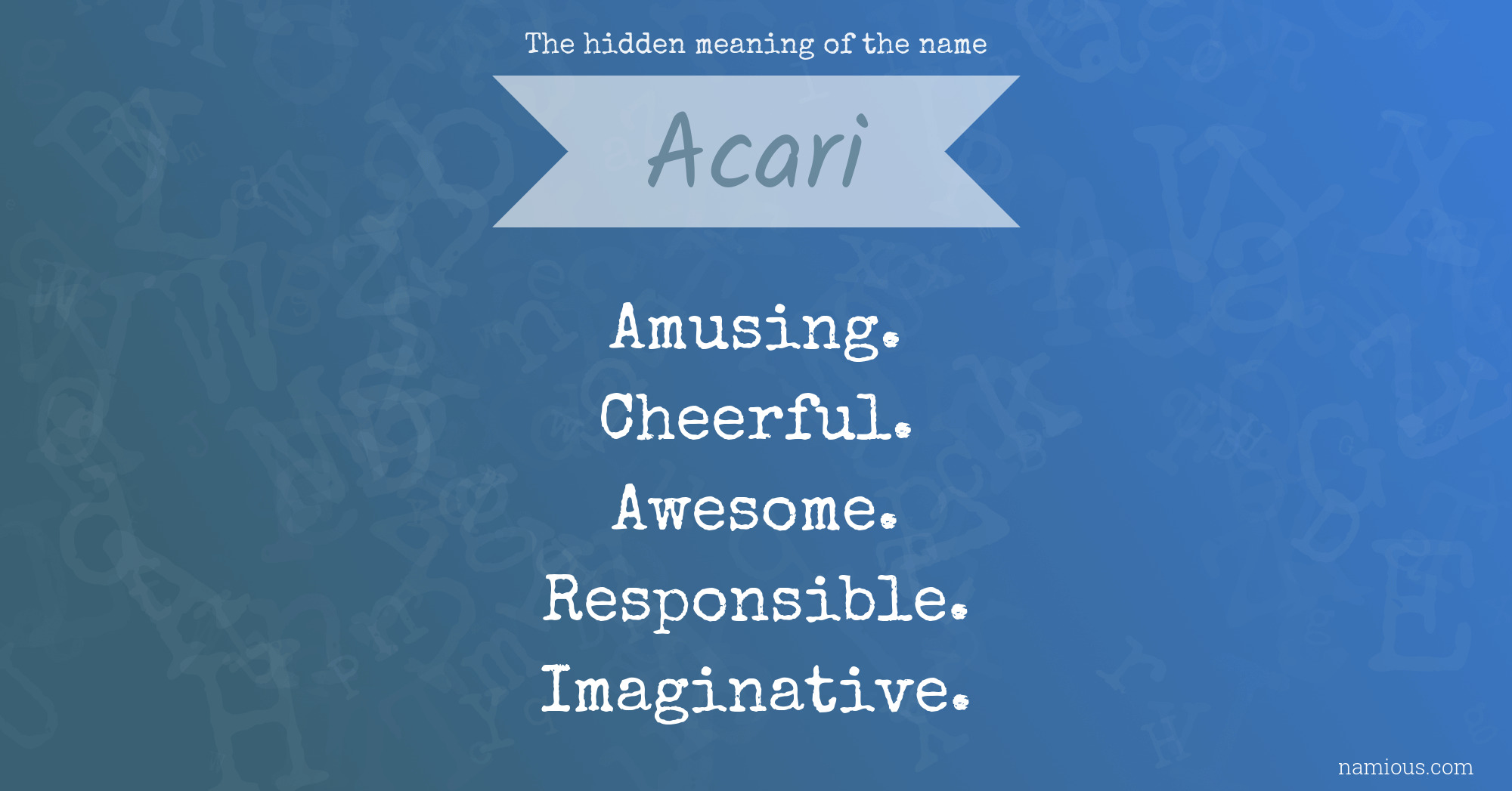 The hidden meaning of the name Acari