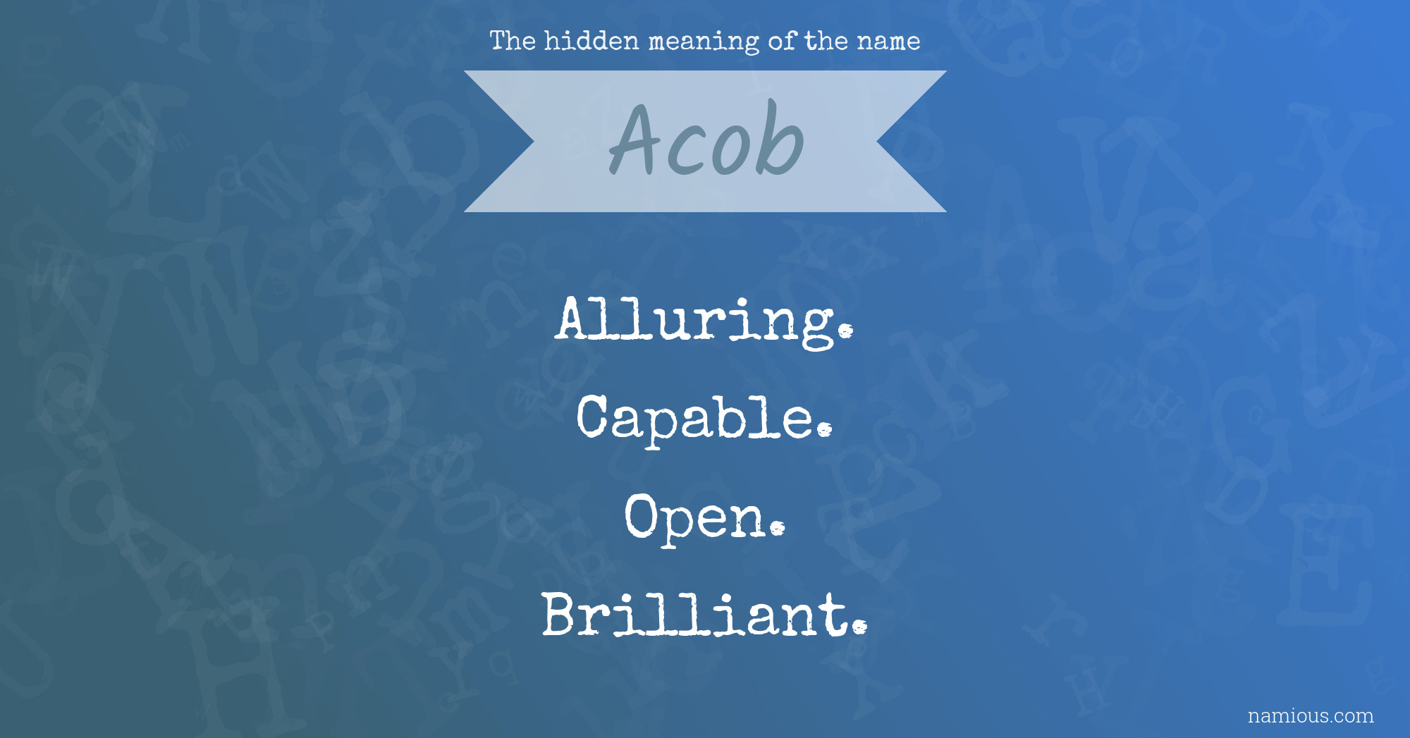 The hidden meaning of the name Acob