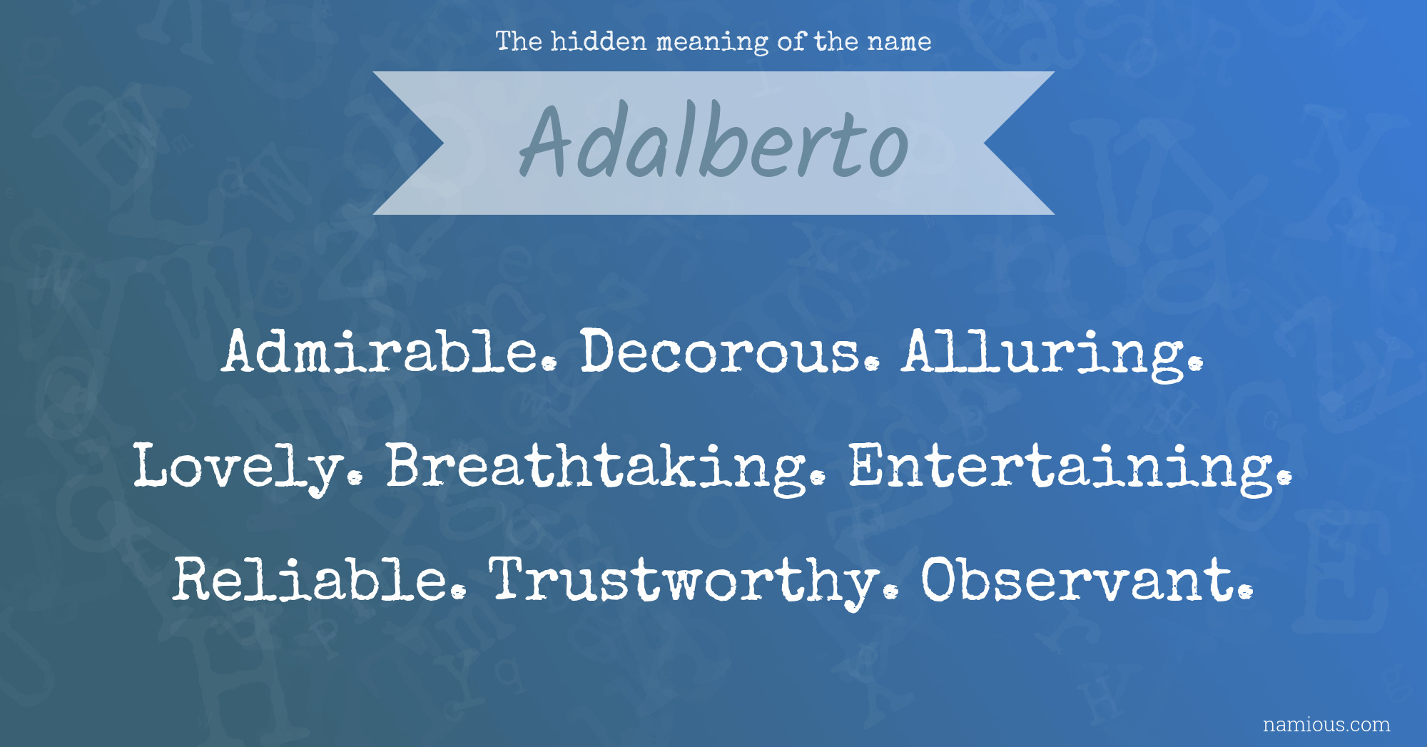 The hidden meaning of the name Adalberto