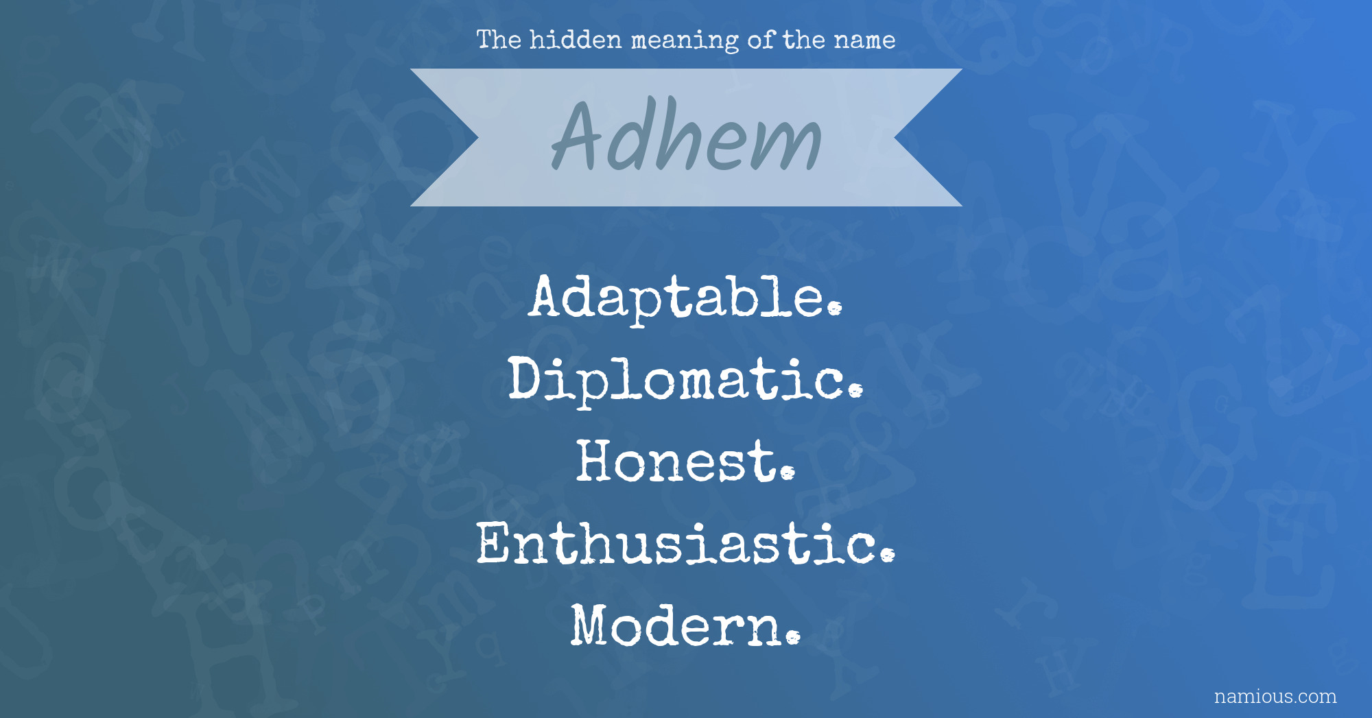 The hidden meaning of the name Adhem