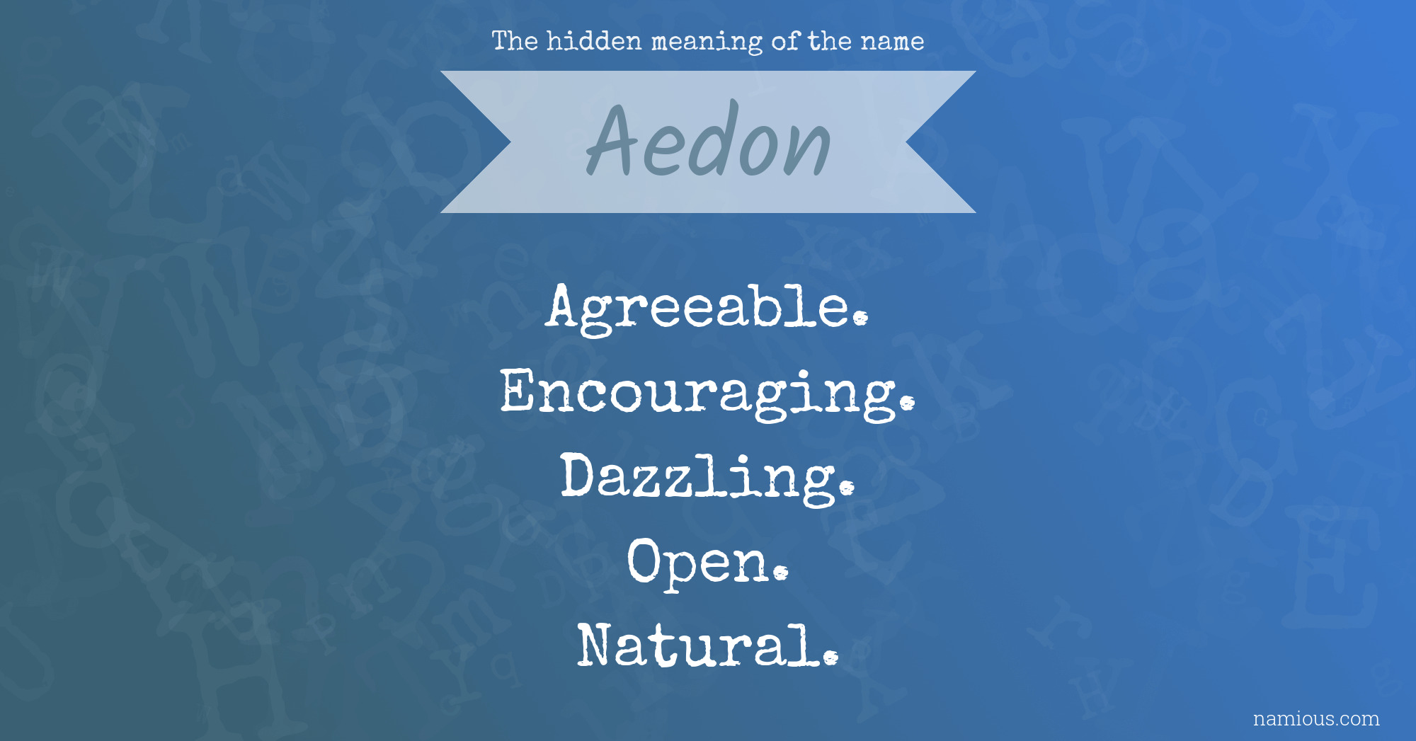 The hidden meaning of the name Aedon