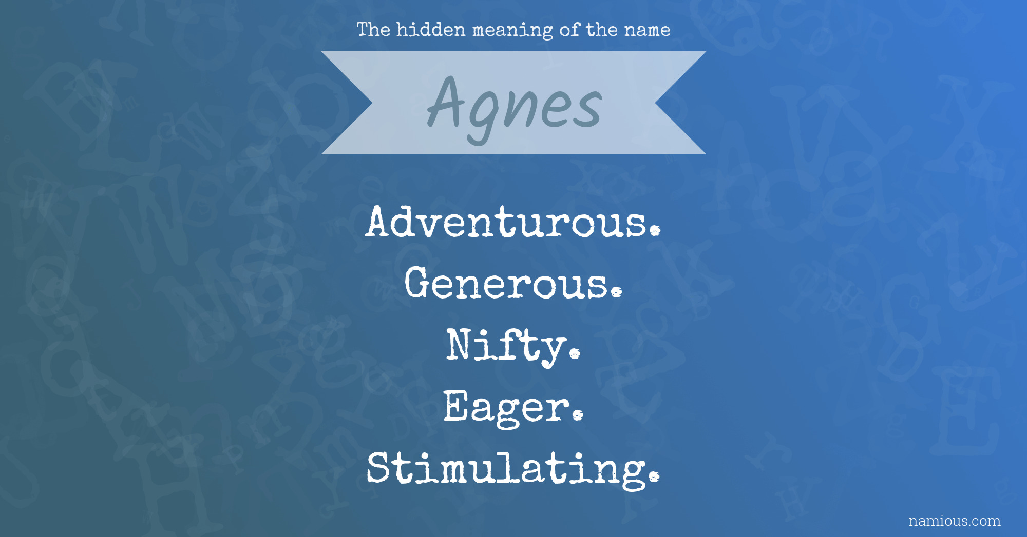 The hidden meaning of the name Agnes