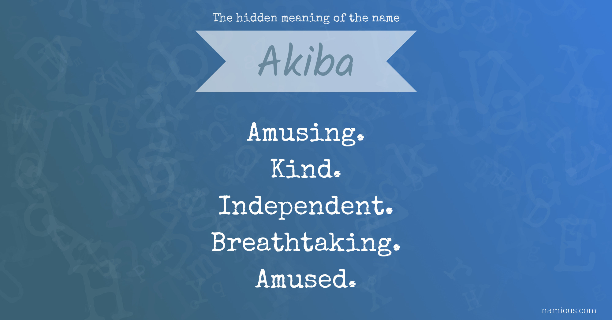 The hidden meaning of the name Akiba