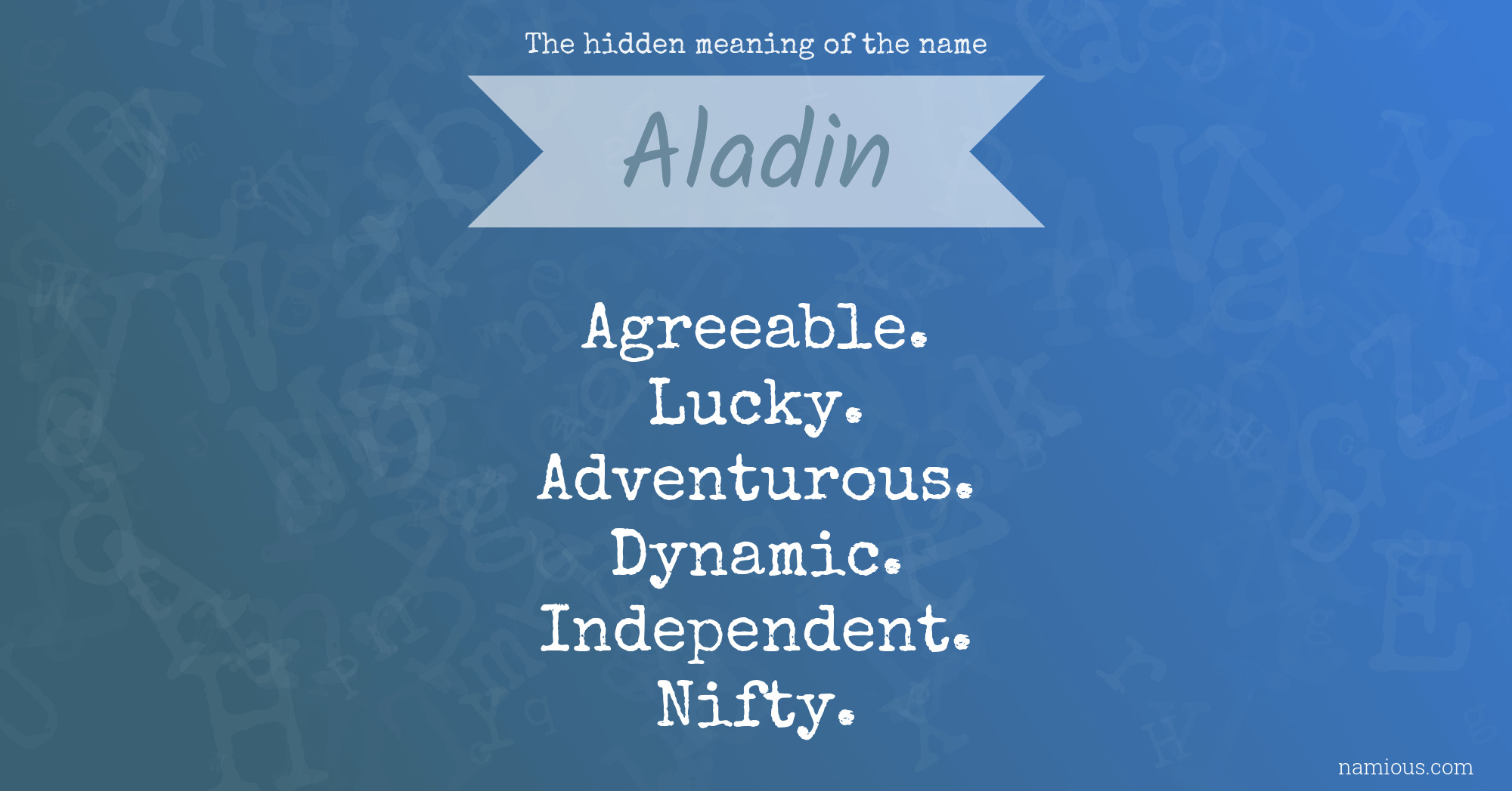 The hidden meaning of the name Aladin