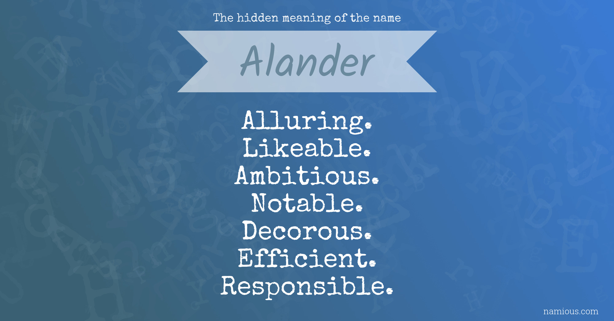 The hidden meaning of the name Alander