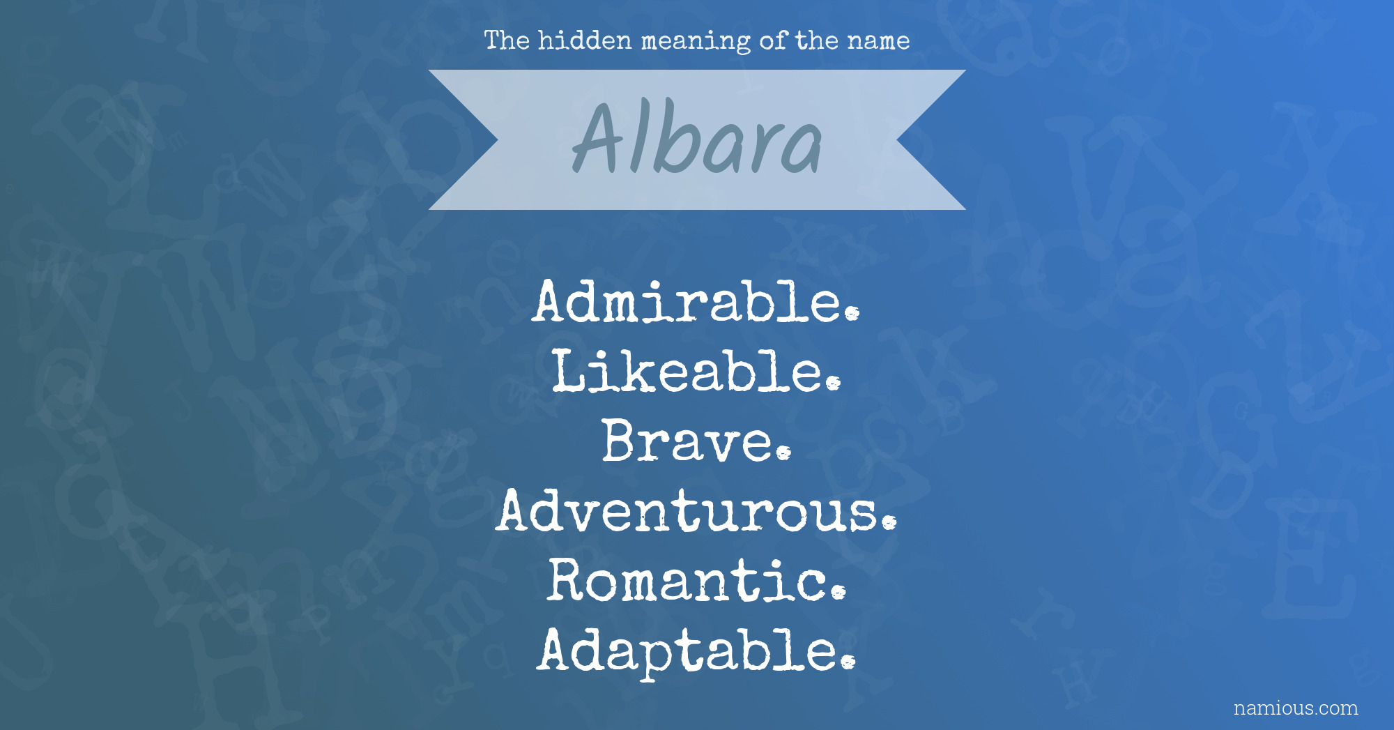 The hidden meaning of the name Albara