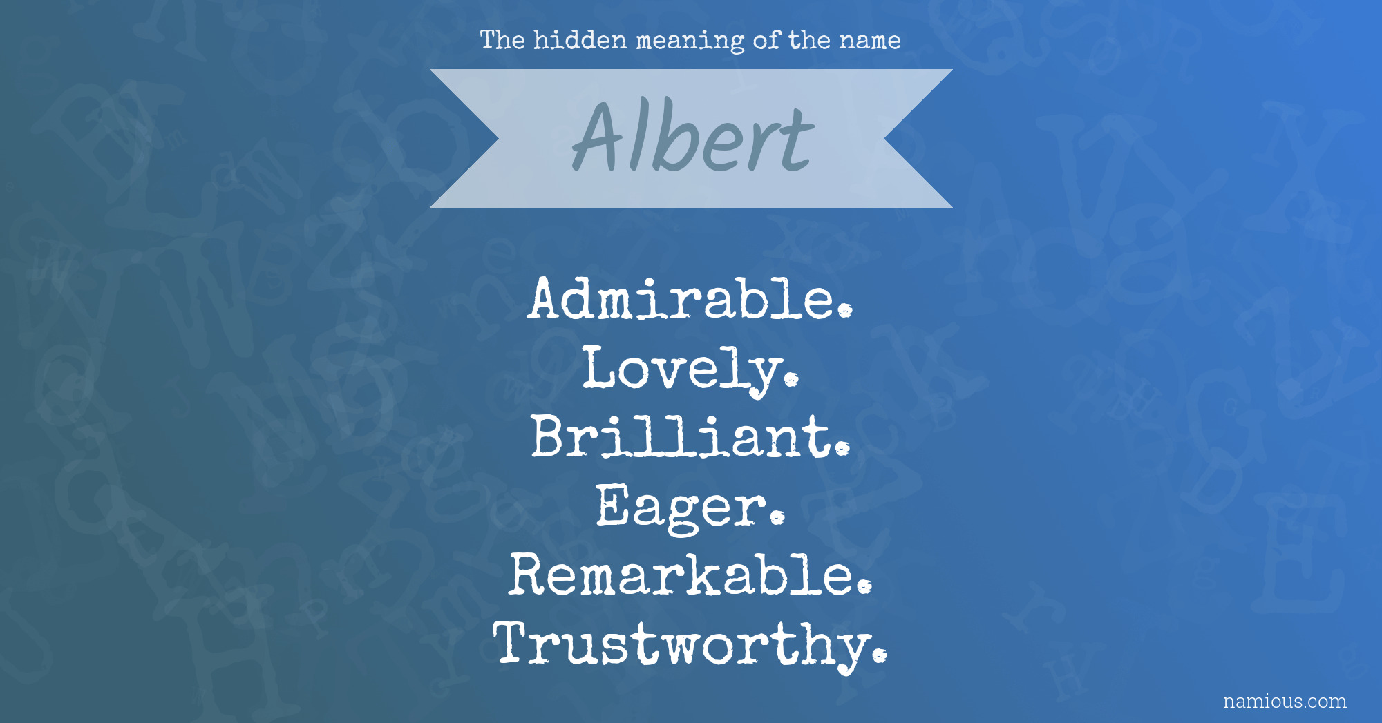The hidden meaning of the name Albert