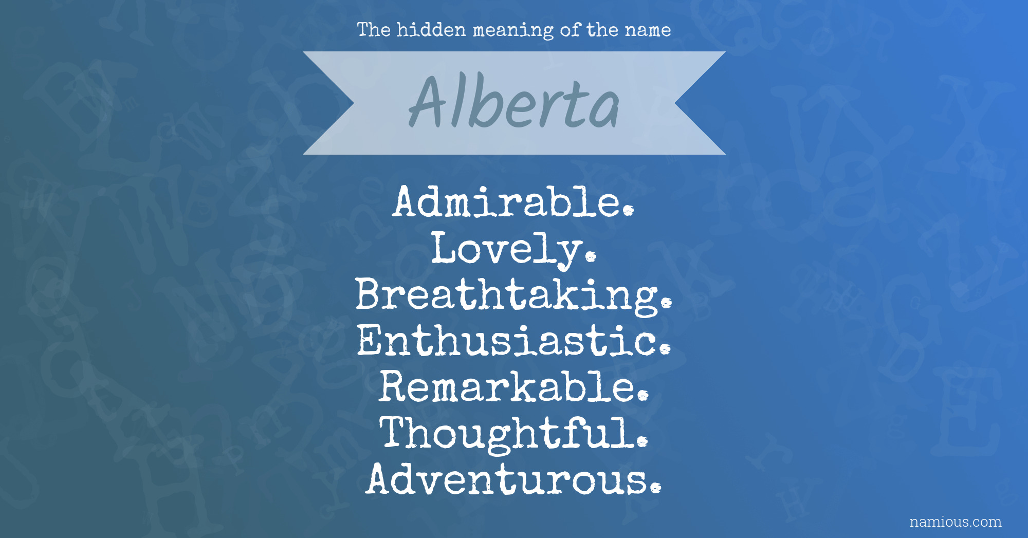 The hidden meaning of the name Alberta