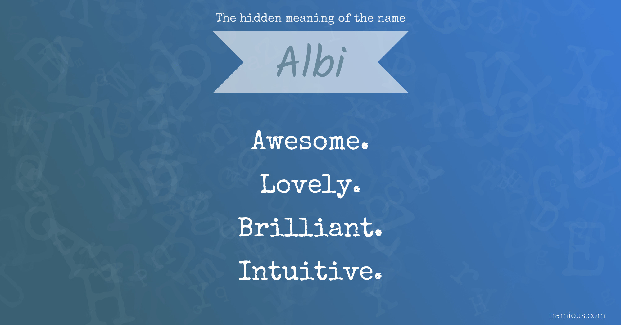 The hidden meaning of the name Albi