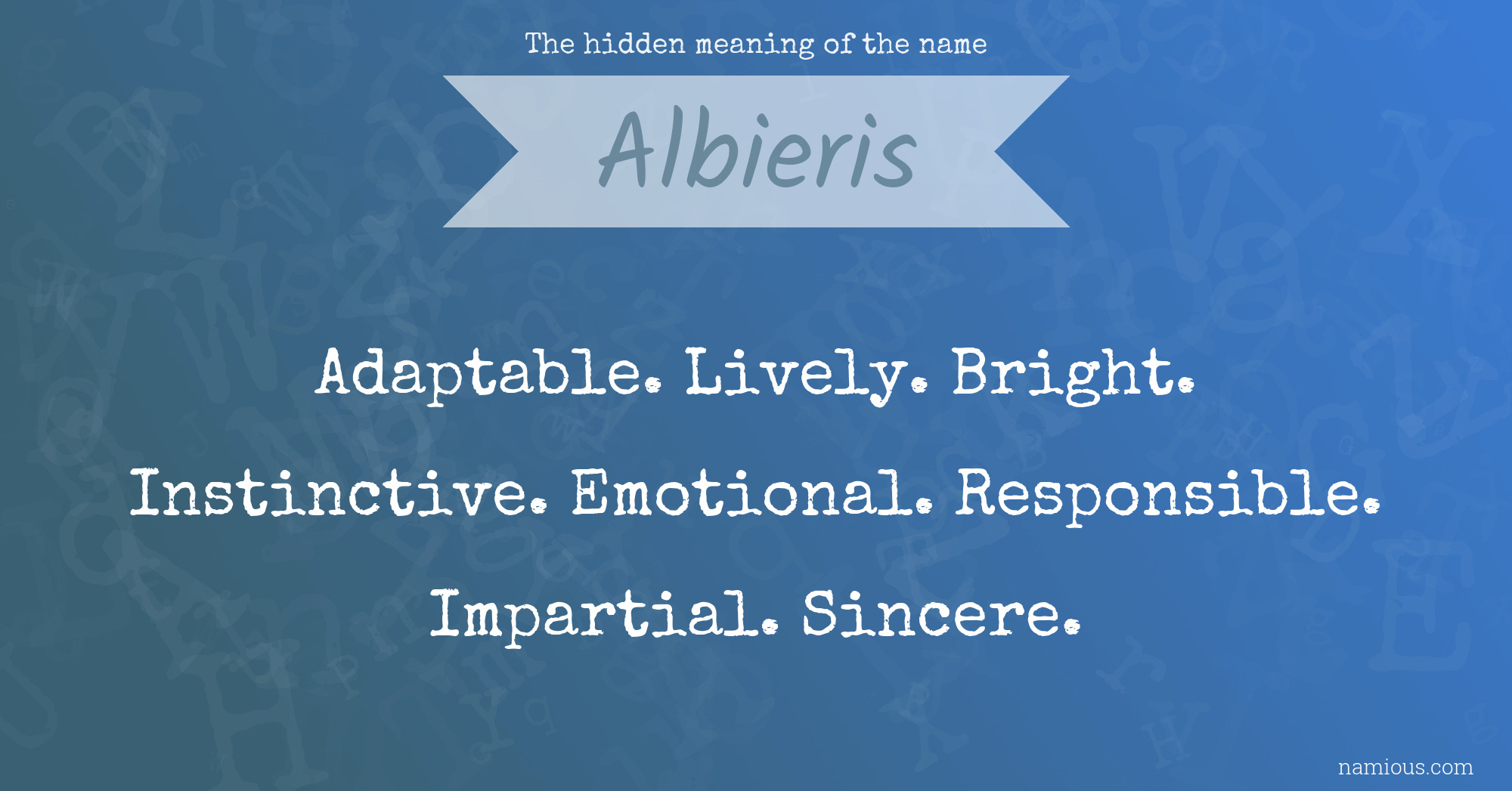 The hidden meaning of the name Albieris