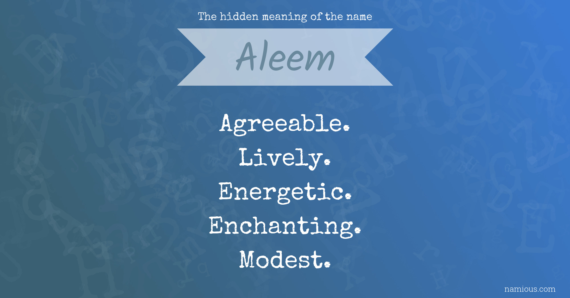 The hidden meaning of the name Aleem