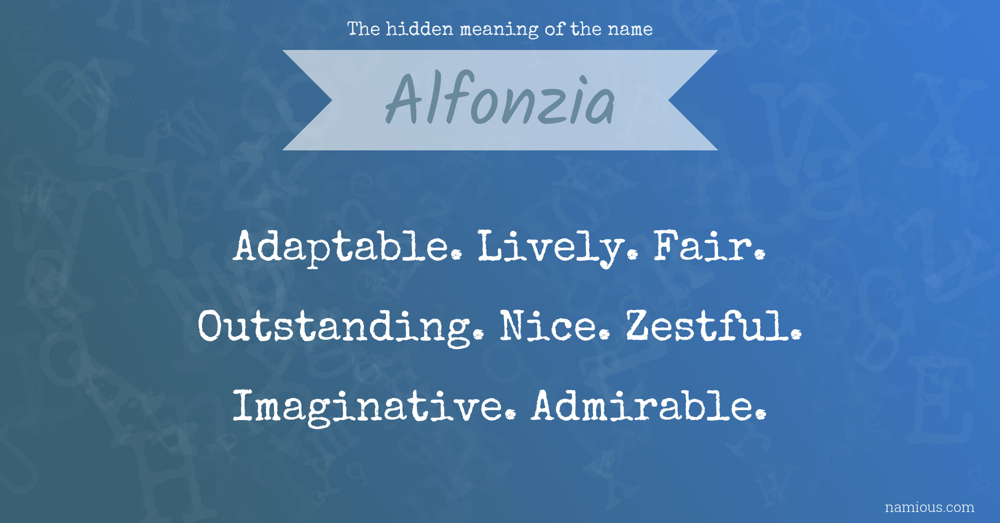 The hidden meaning of the name Alfonzia