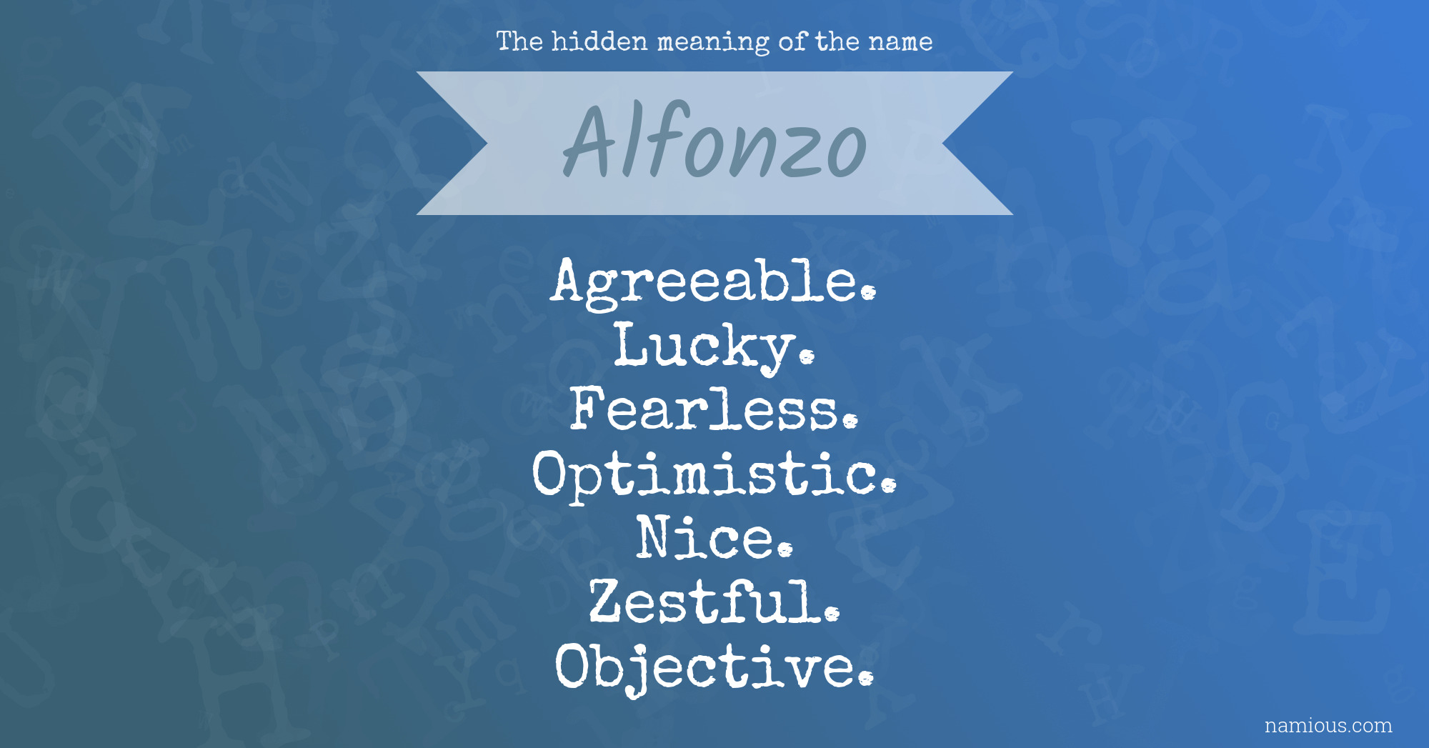 The hidden meaning of the name Alfonzo