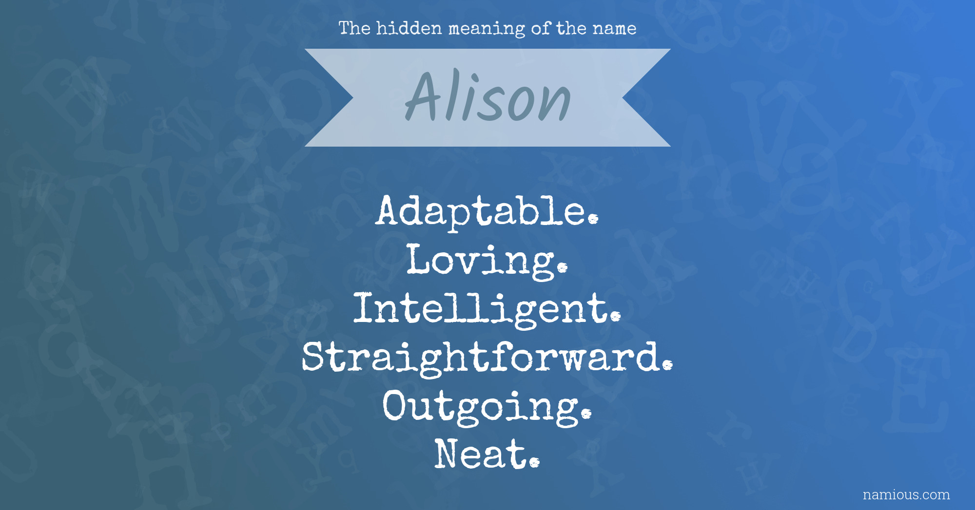 The hidden meaning of the name Alison