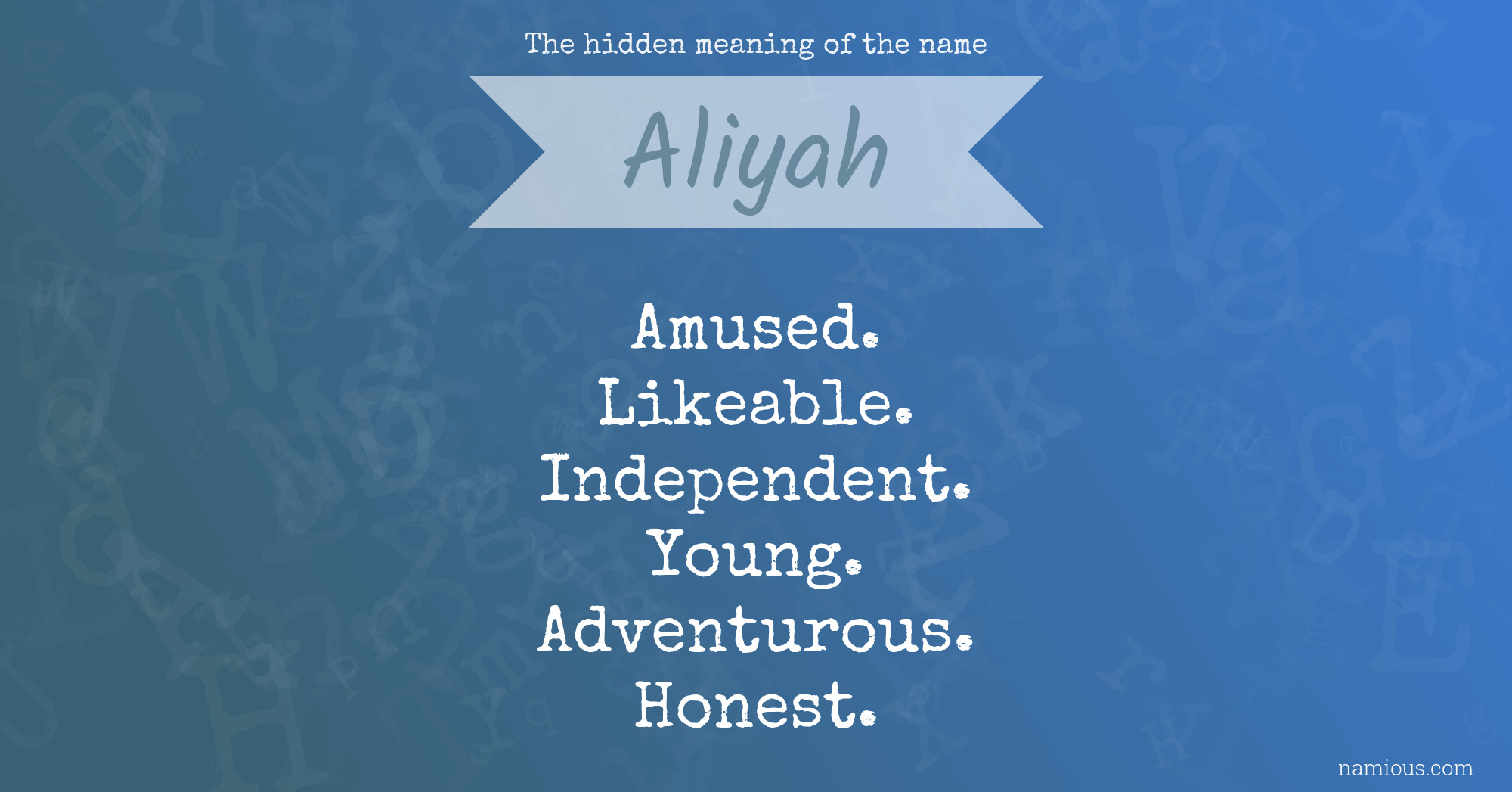 The hidden meaning of the name Aliyah