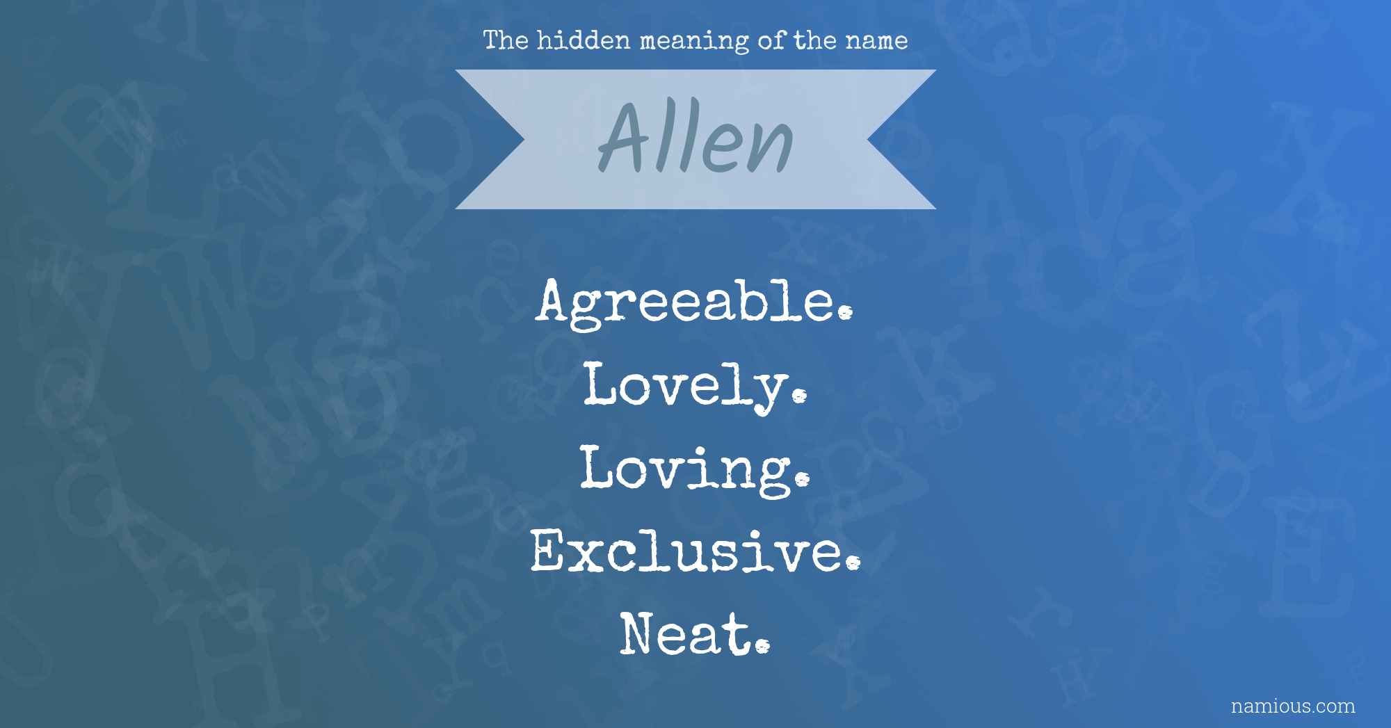 The hidden meaning of the name Allen