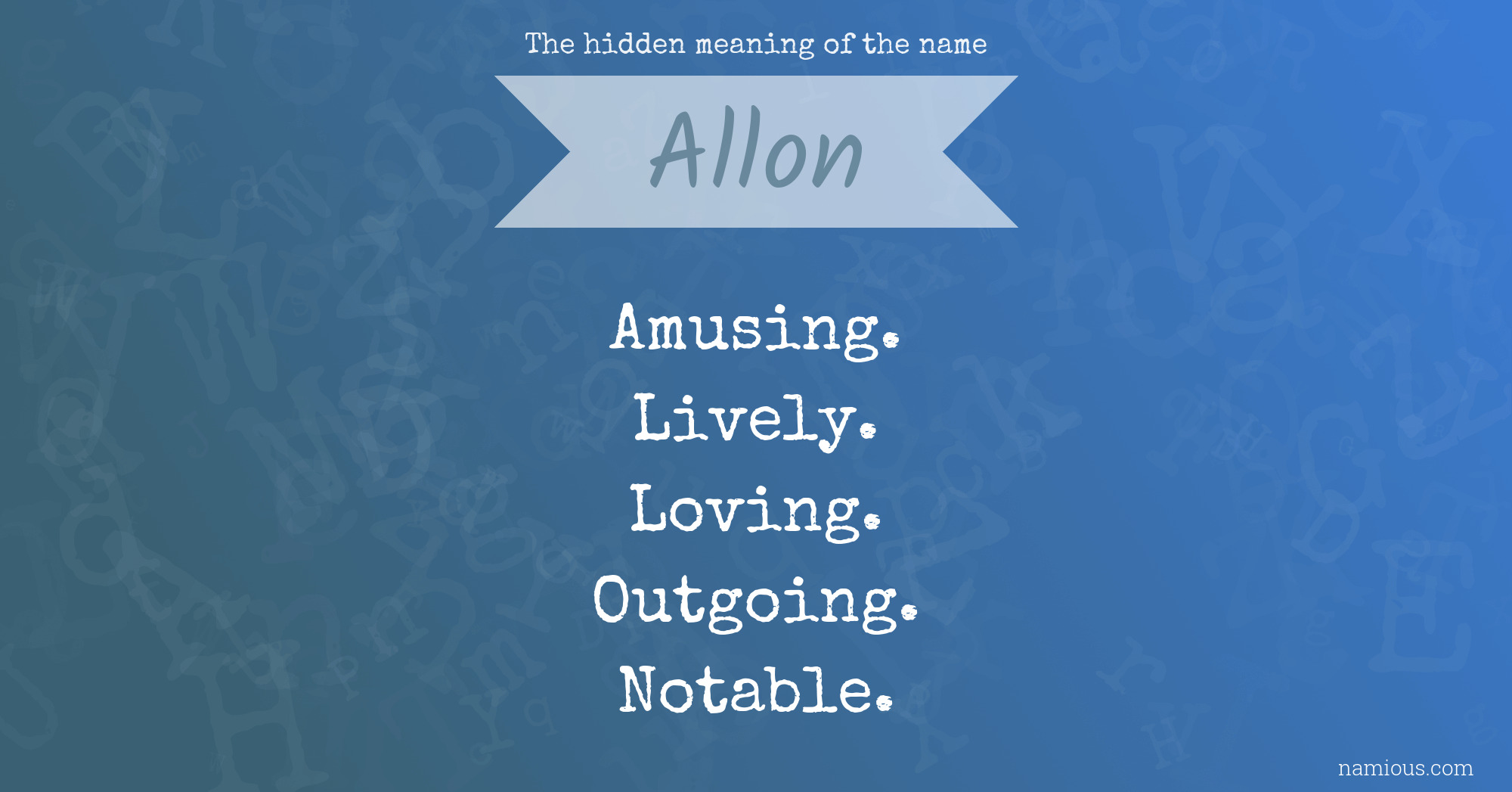 The hidden meaning of the name Allon