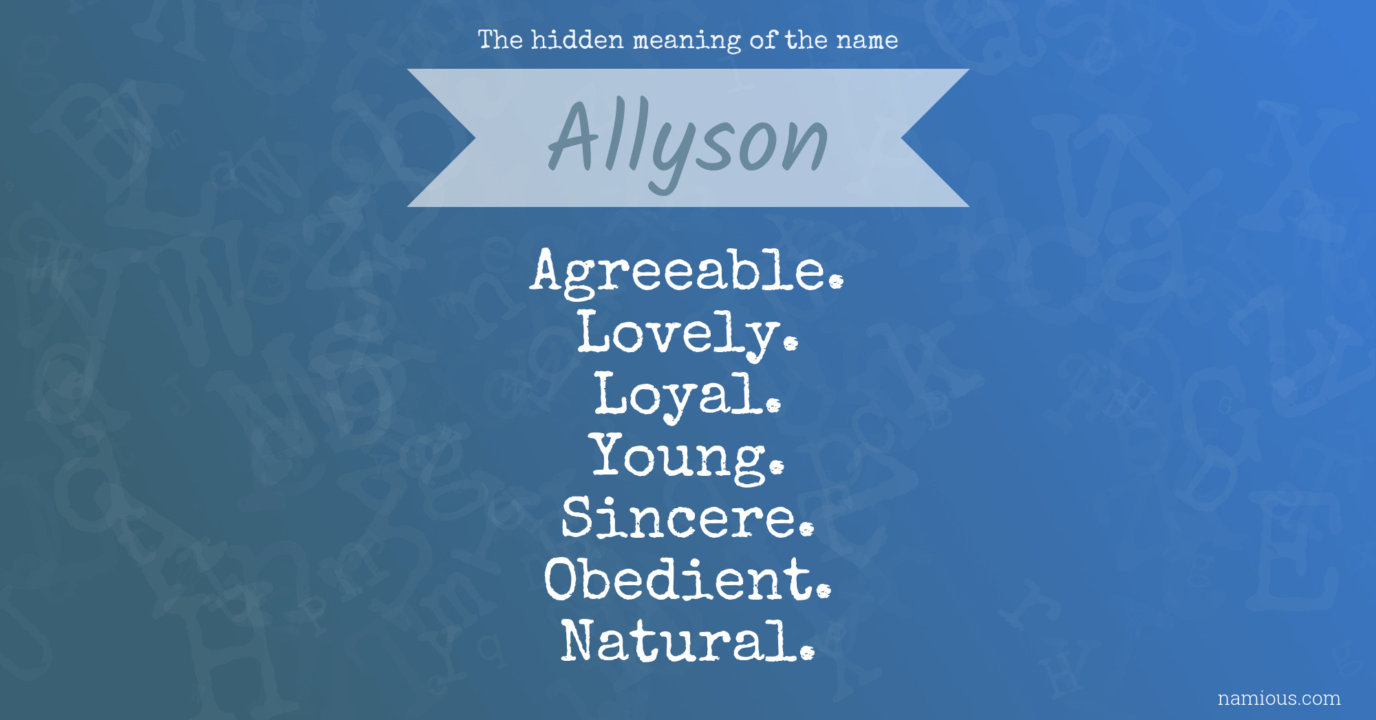 The hidden meaning of the name Allyson