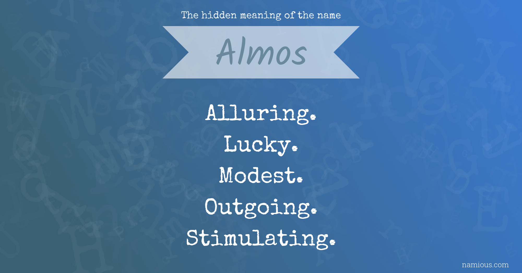 The hidden meaning of the name Almos