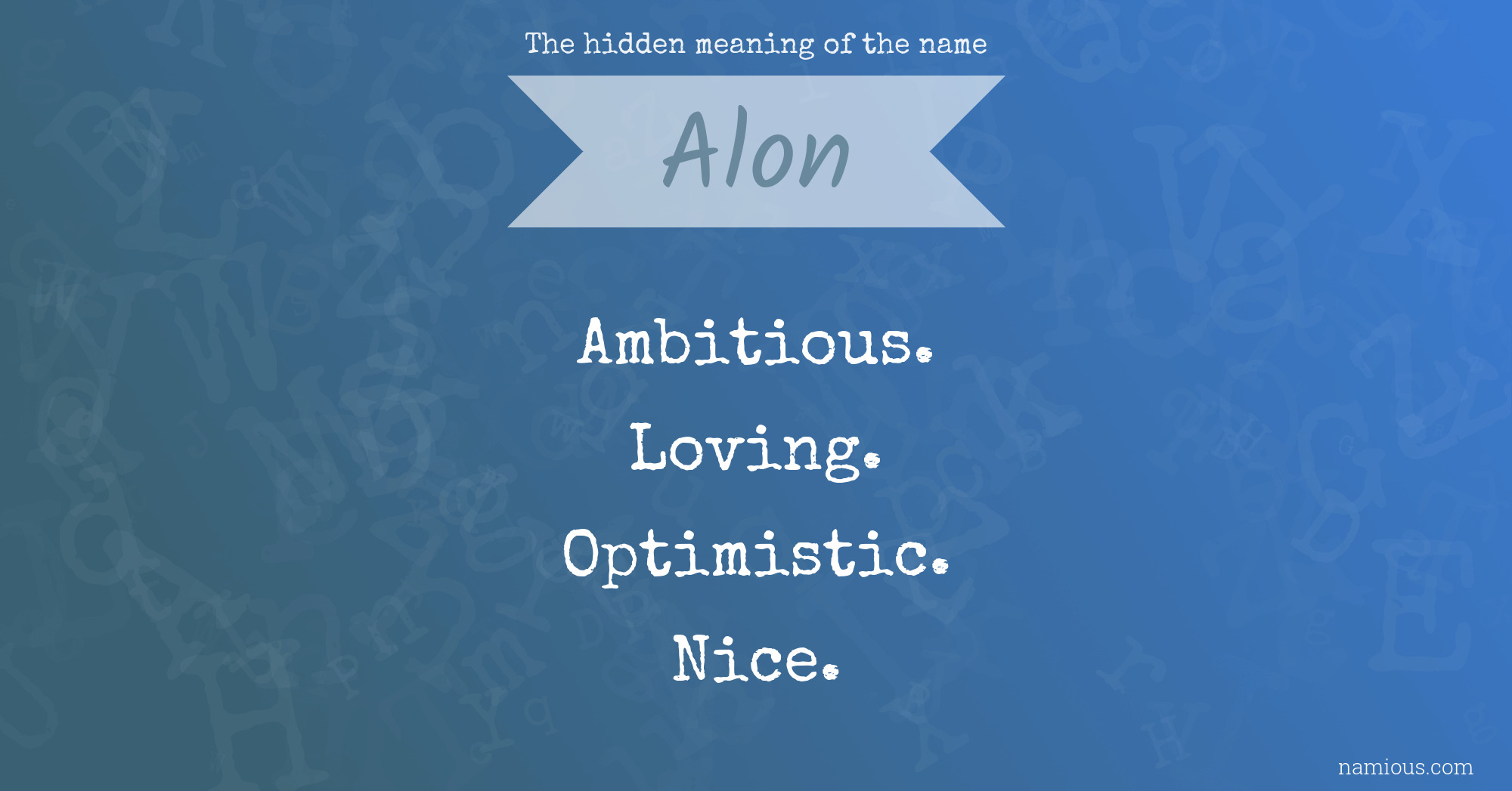 The hidden meaning of the name Alon