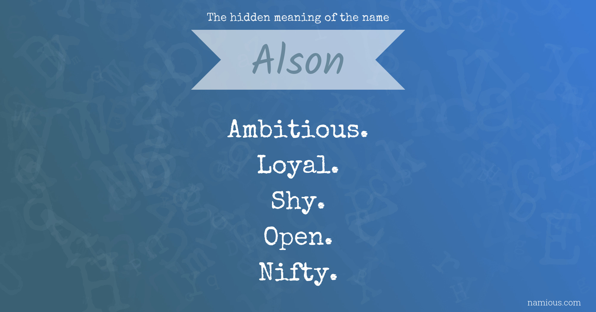 The hidden meaning of the name Alson