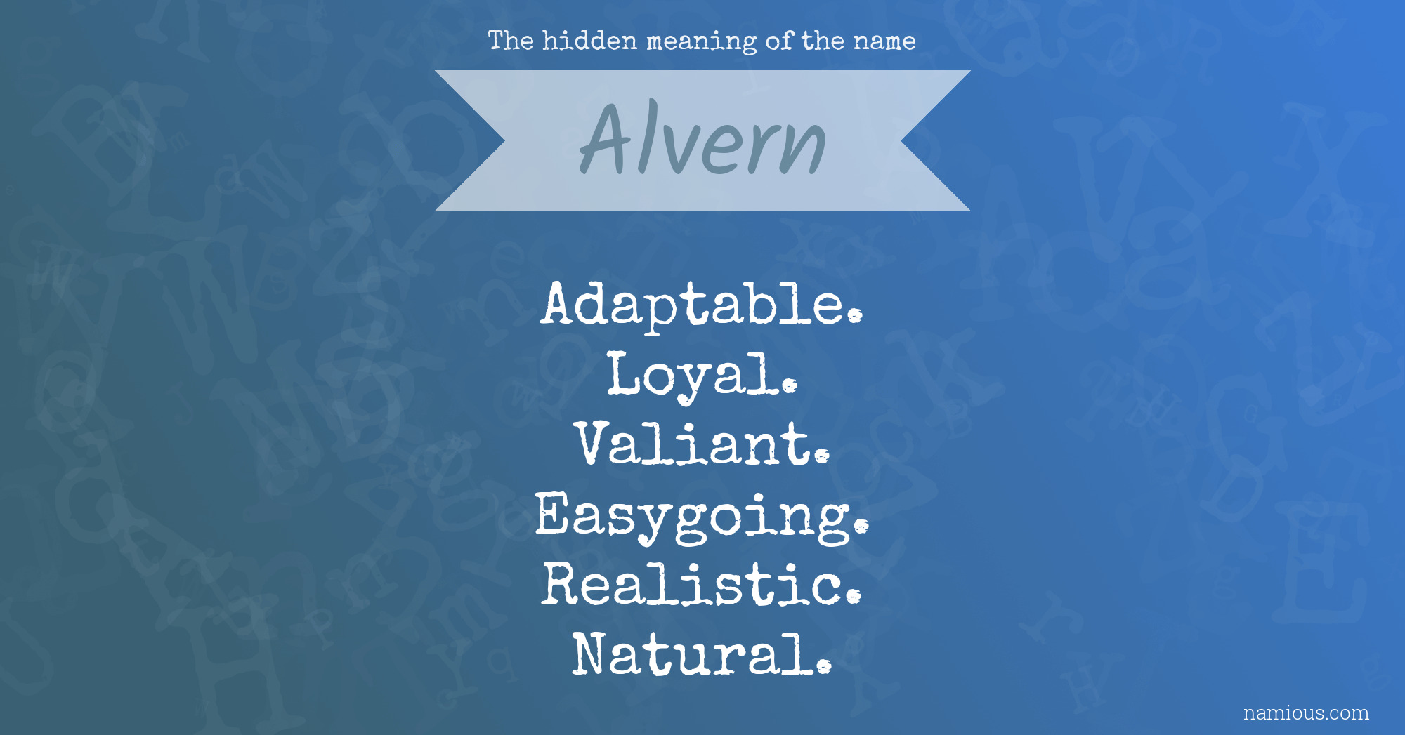 The hidden meaning of the name Alvern