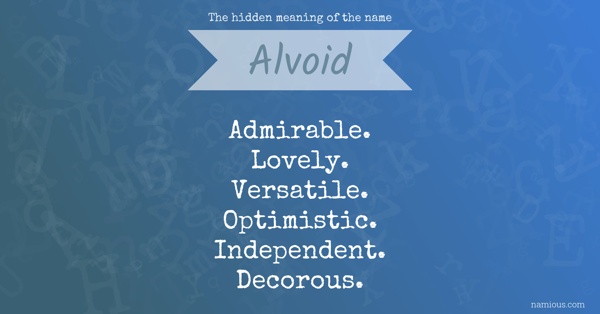 The hidden meaning of the name Alvoid