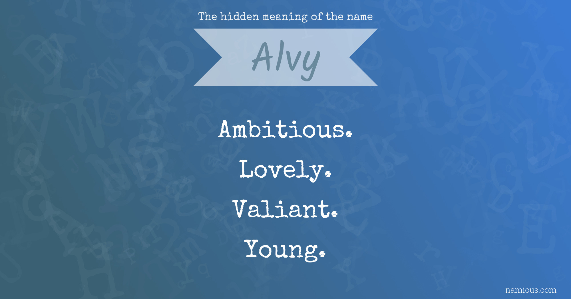 The hidden meaning of the name Alvy