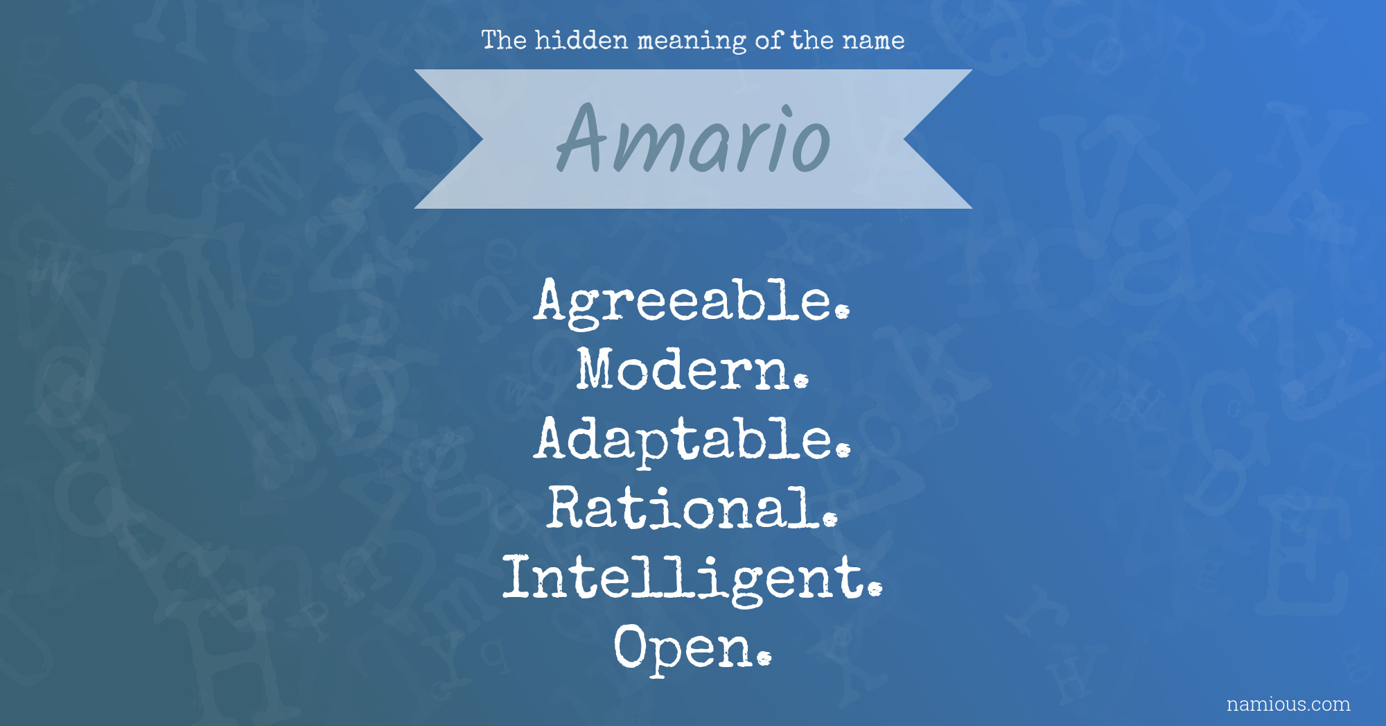 The hidden meaning of the name Amario