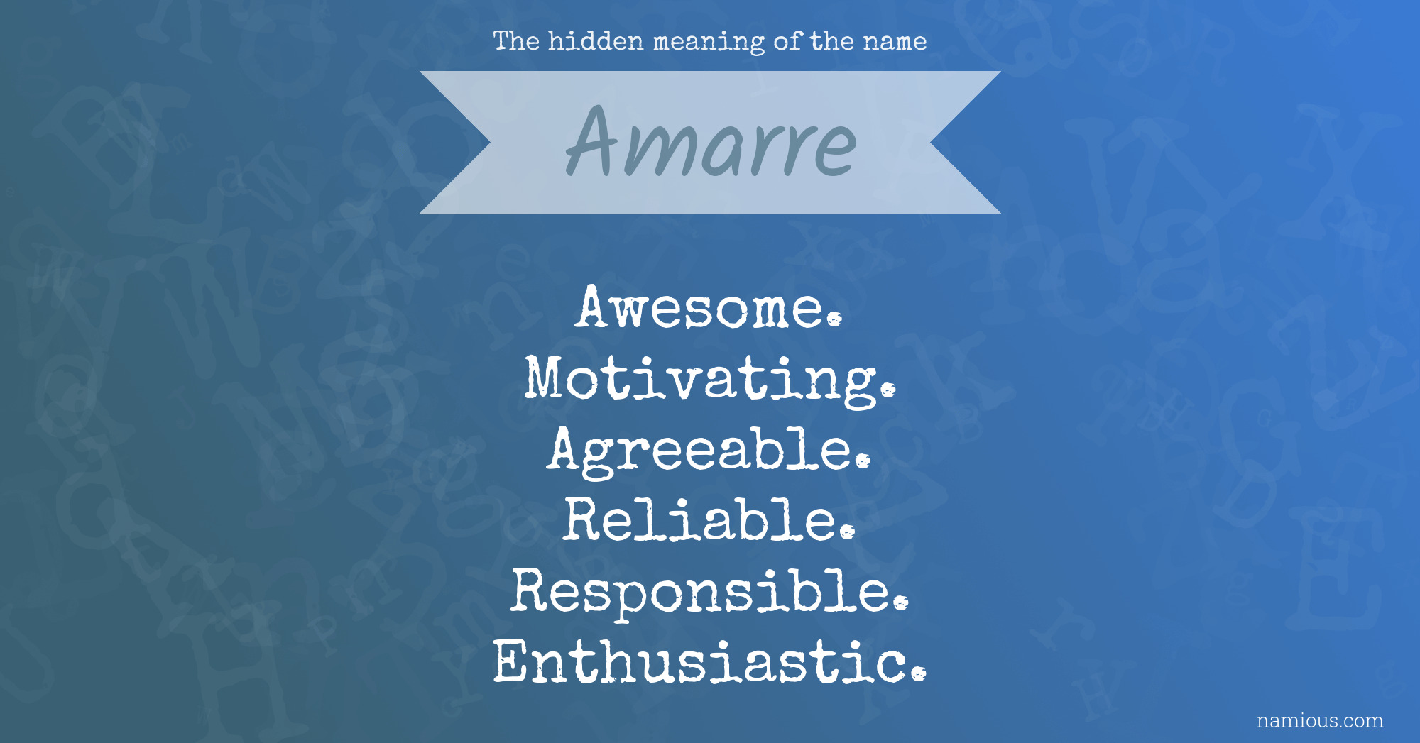 The hidden meaning of the name Amarre