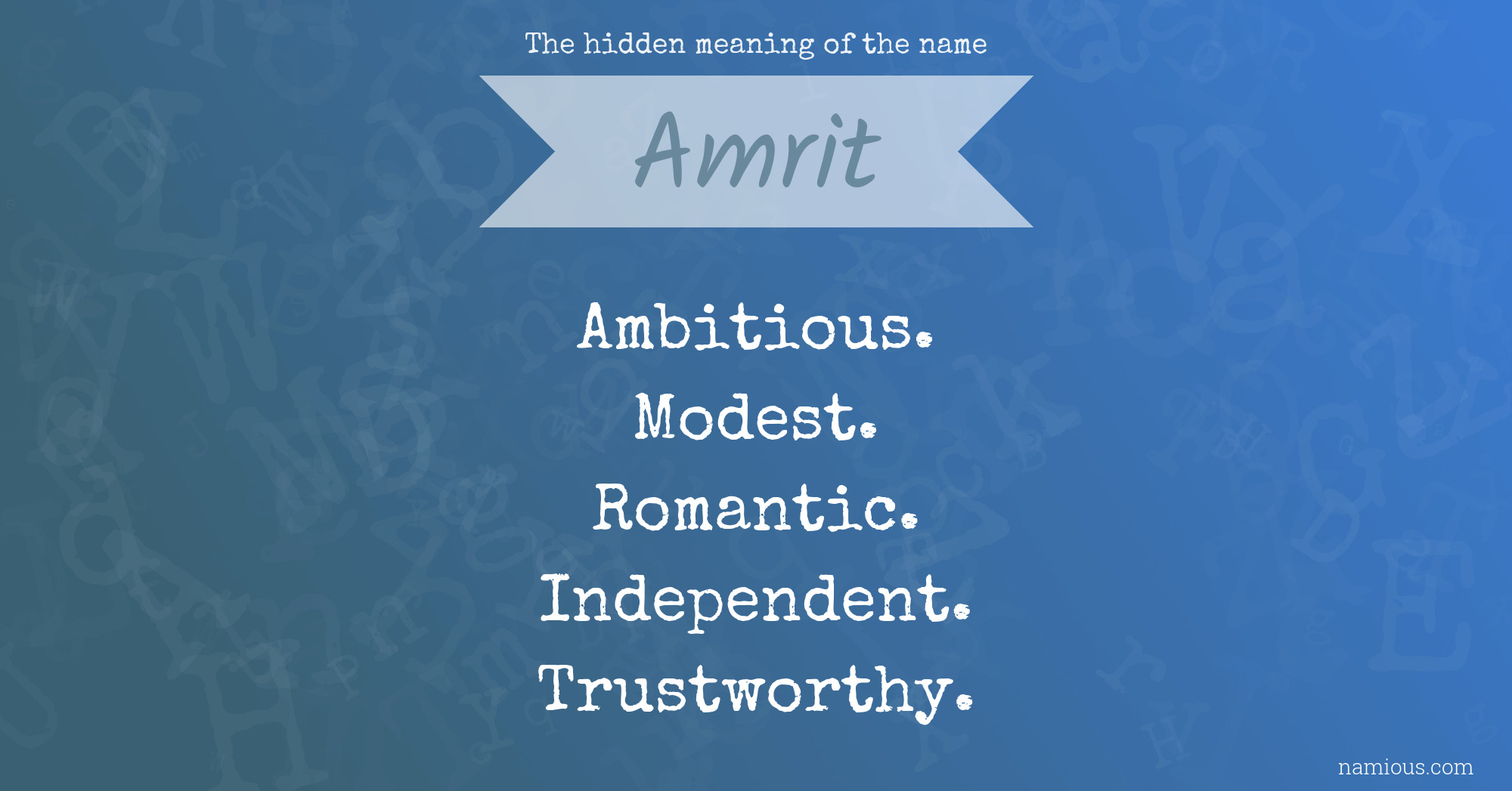 The hidden meaning of the name Amrit