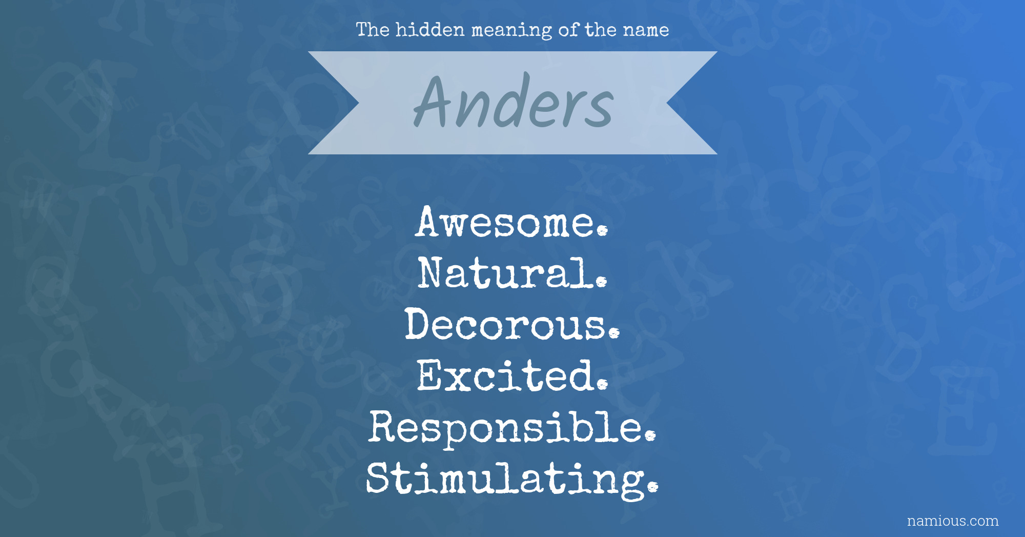 The hidden meaning of the name Anders