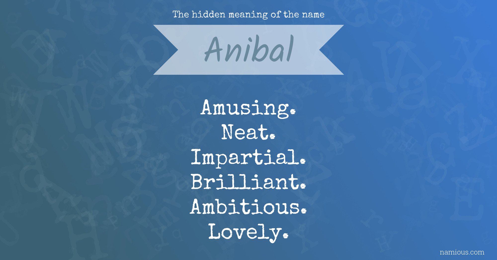 The hidden meaning of the name Anibal