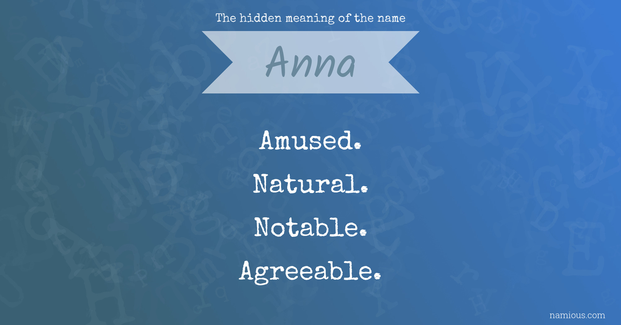 The hidden meaning of the name Anna