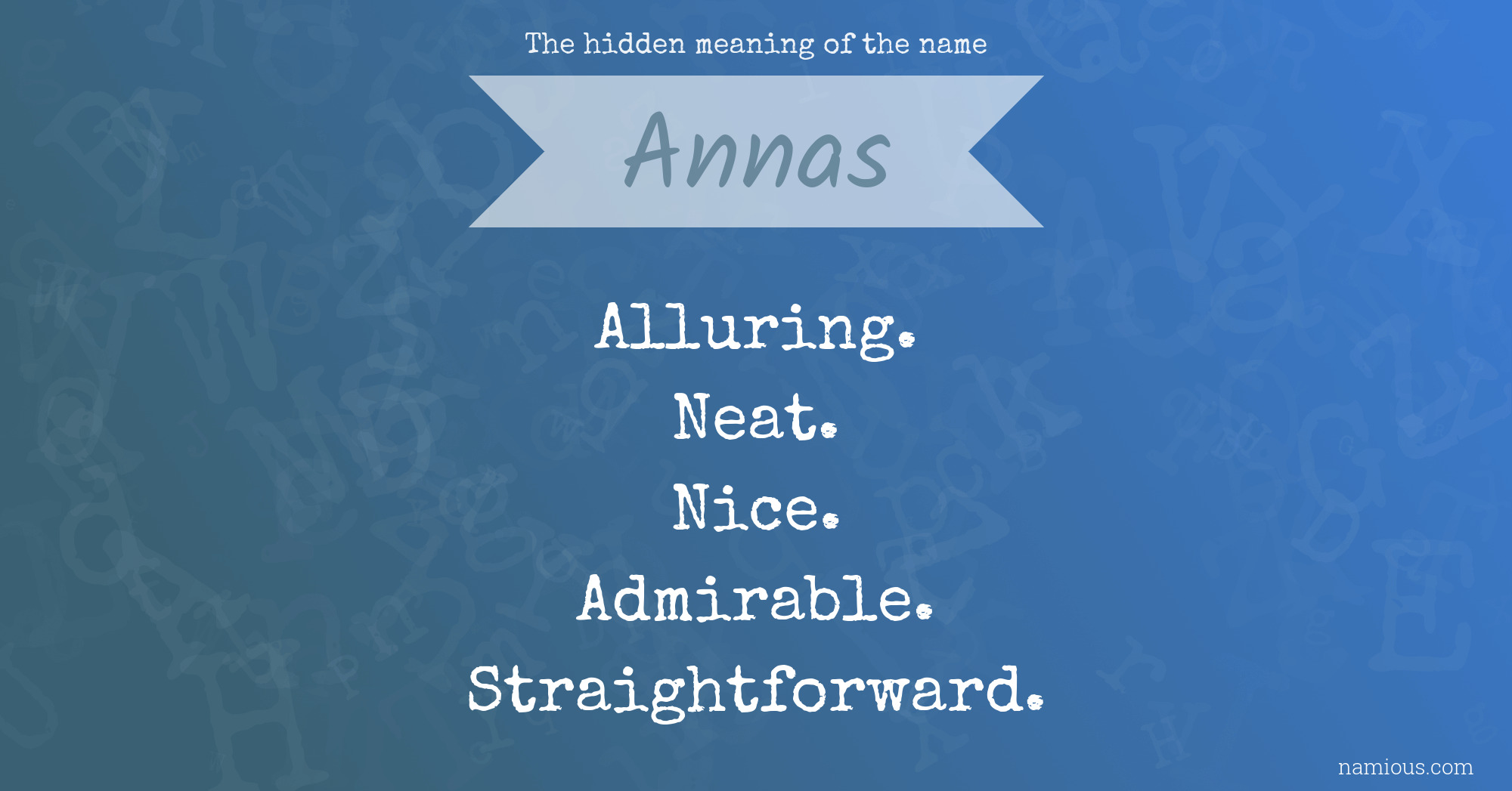 The hidden meaning of the name Annas