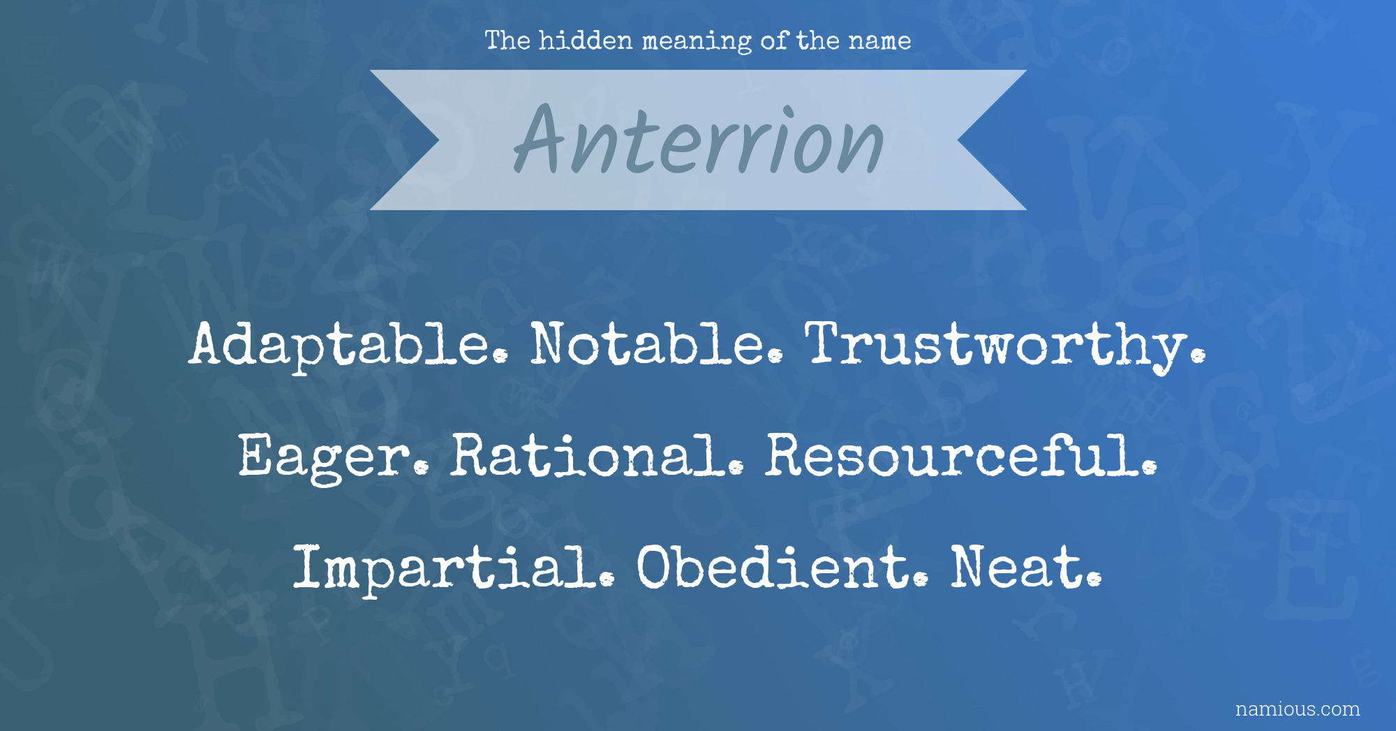 The hidden meaning of the name Anterrion