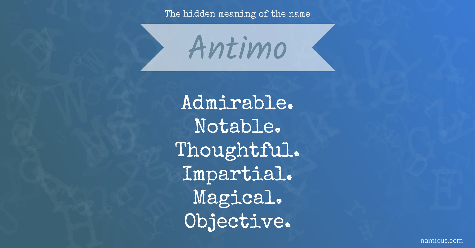 The hidden meaning of the name Antimo