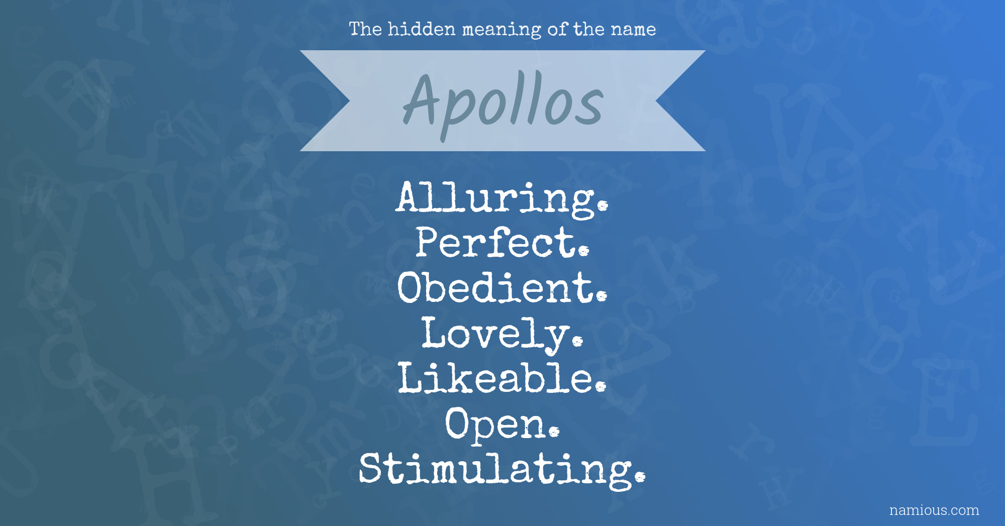 The hidden meaning of the name Apollos