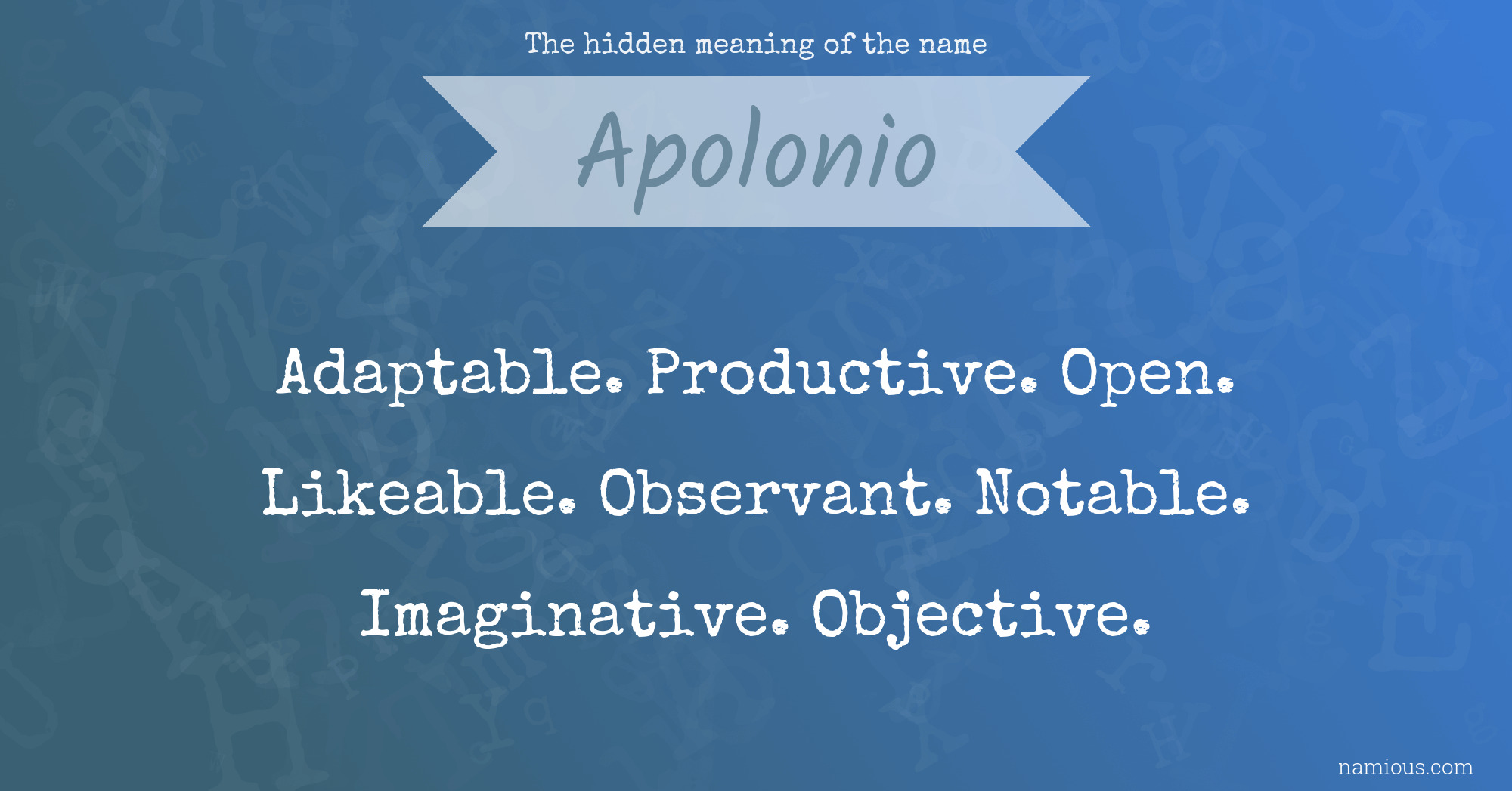 The hidden meaning of the name Apolonio