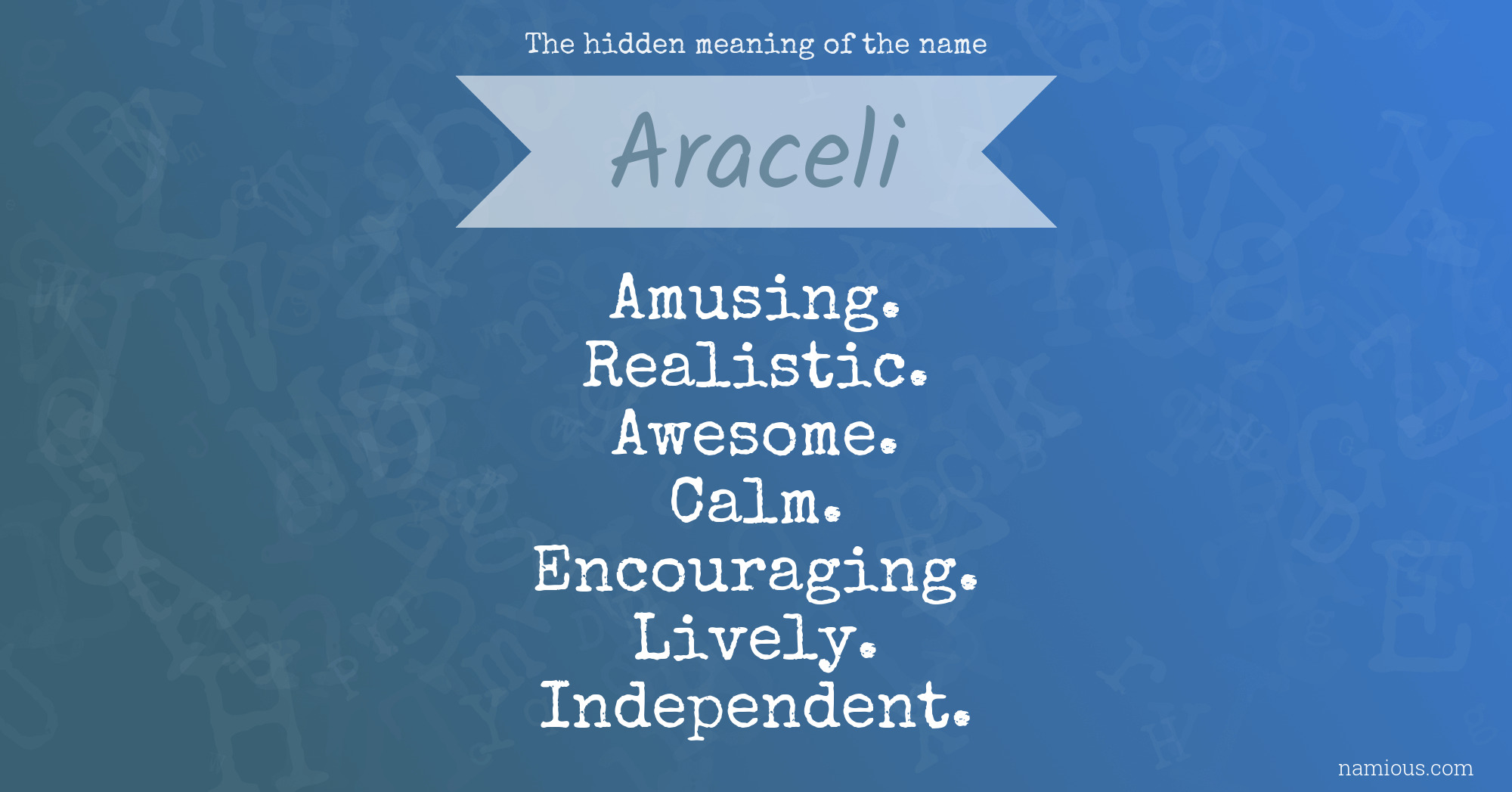 The hidden meaning of the name Araceli