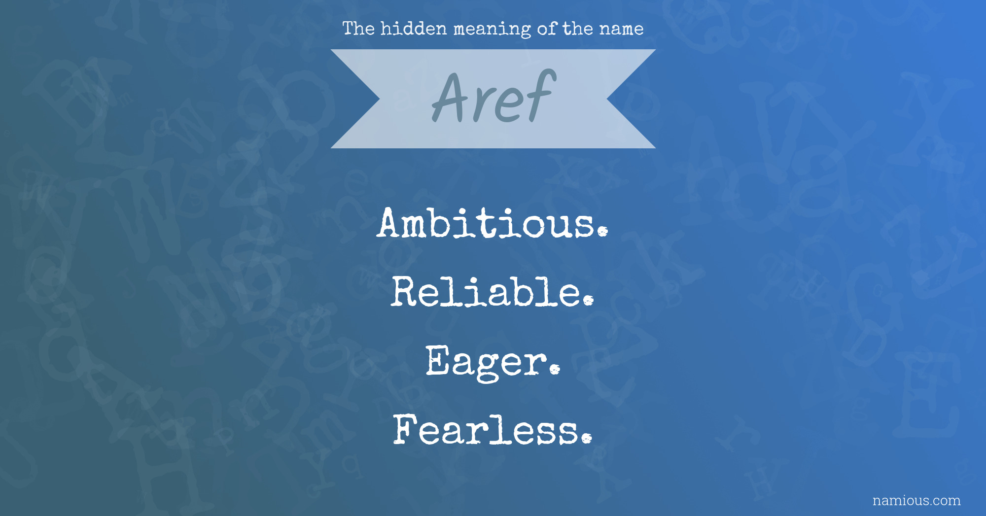 The hidden meaning of the name Aref