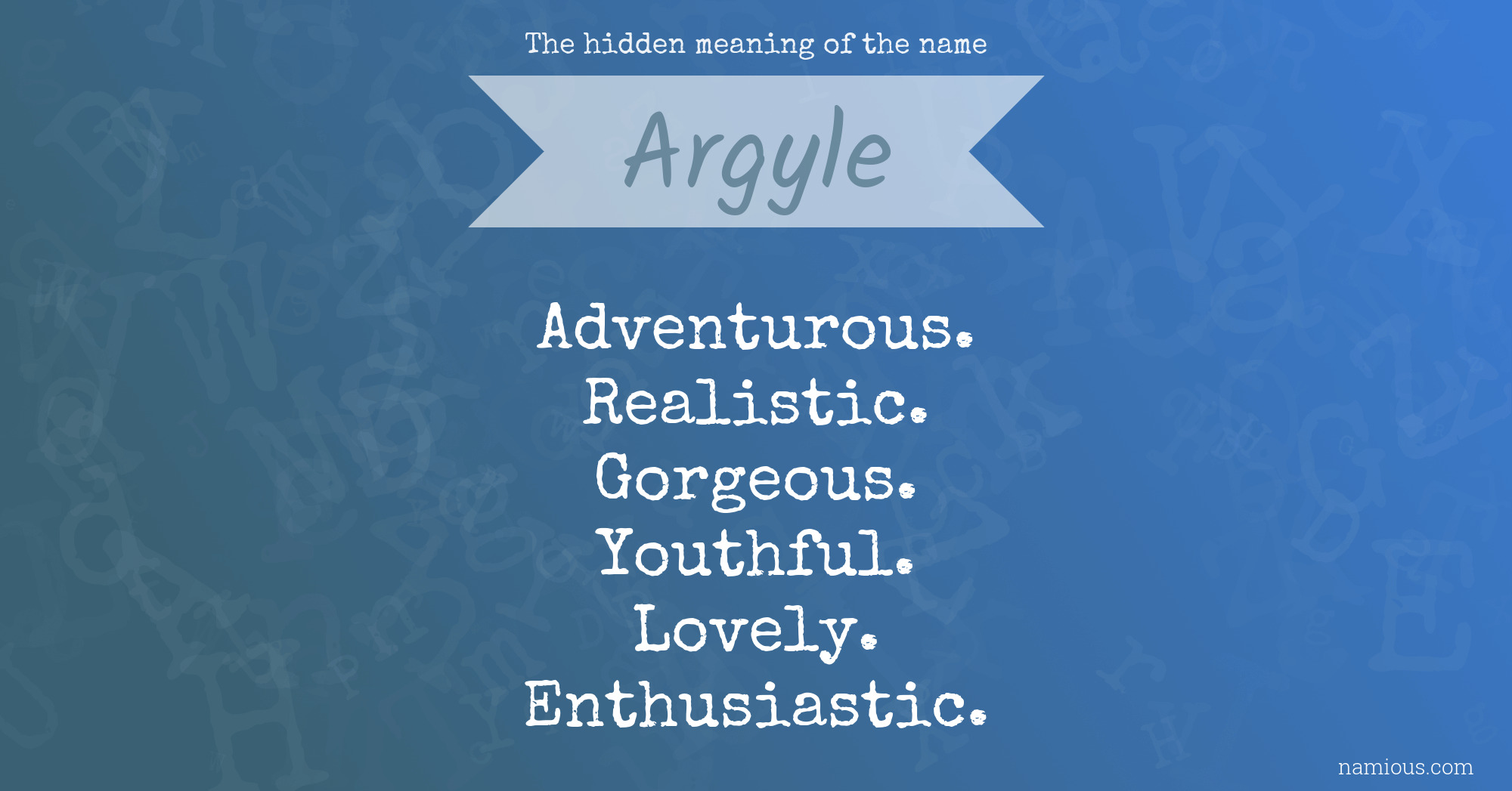 The hidden meaning of the name Argyle