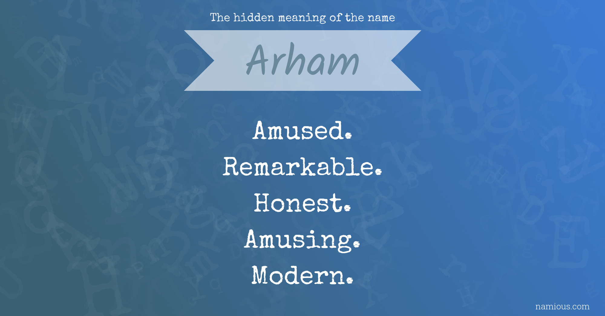 The hidden meaning of the name Arham