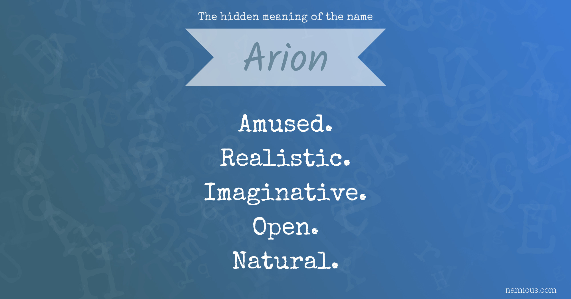 The hidden meaning of the name Arion