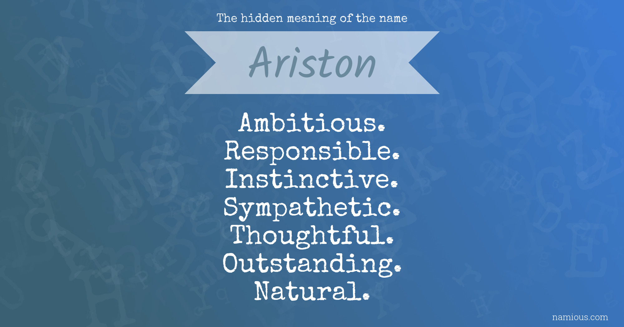 The hidden meaning of the name Ariston