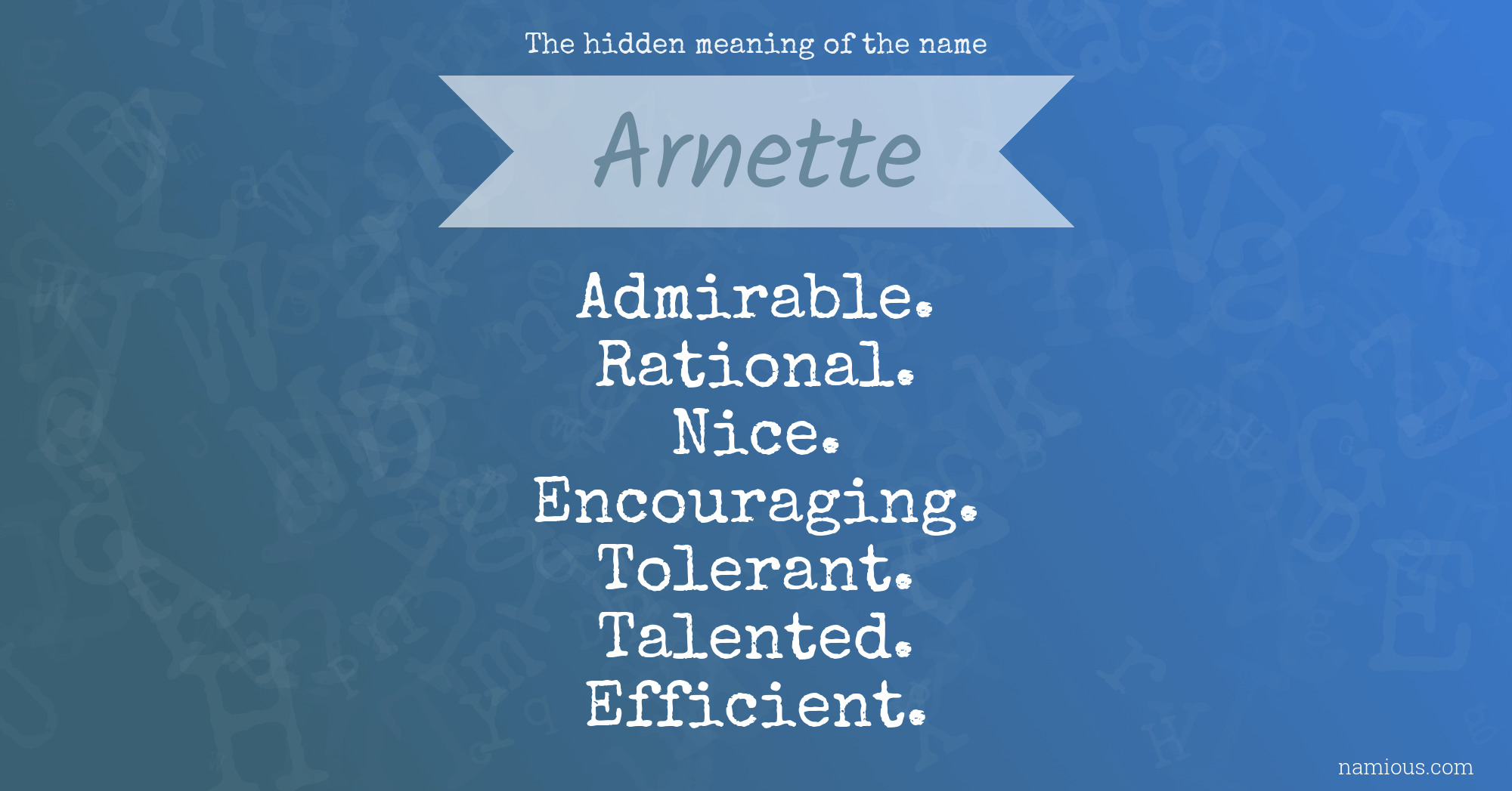 The hidden meaning of the name Arnette