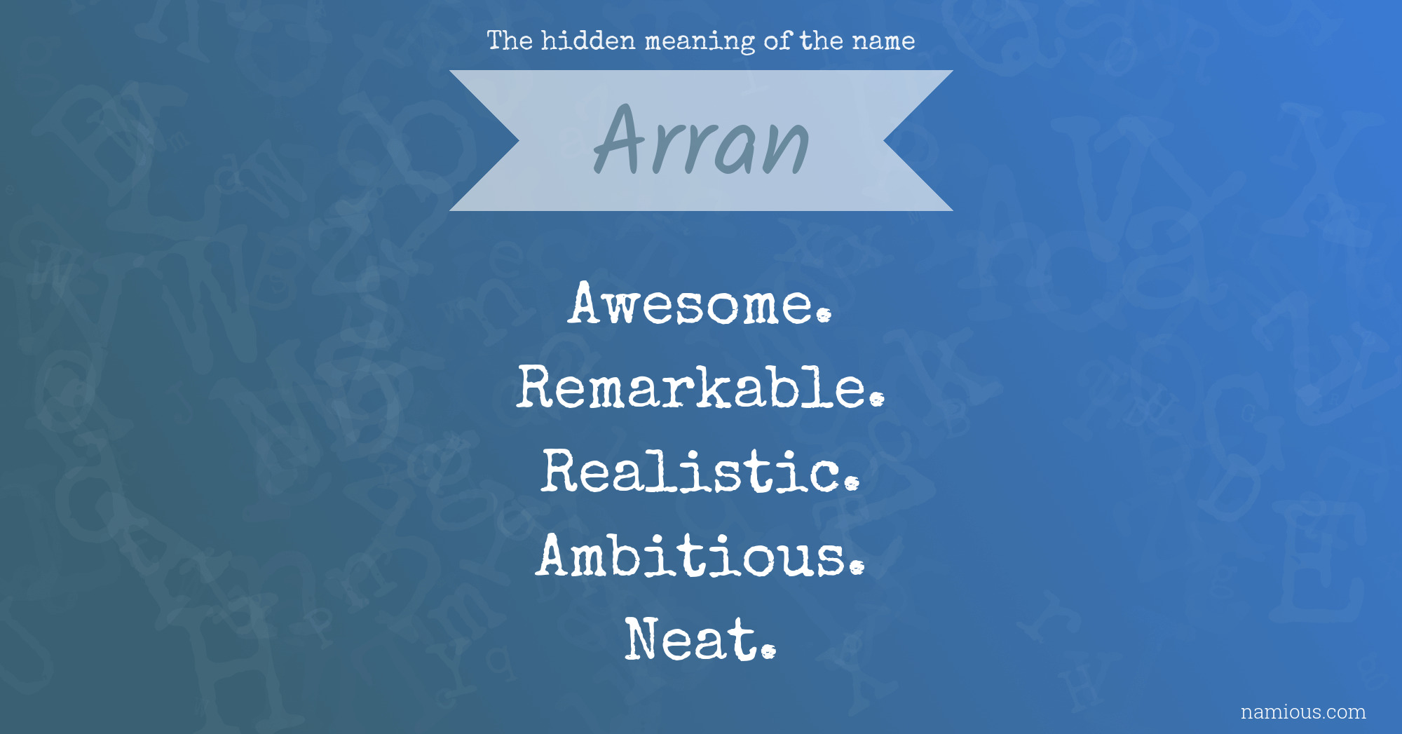 The hidden meaning of the name Arran