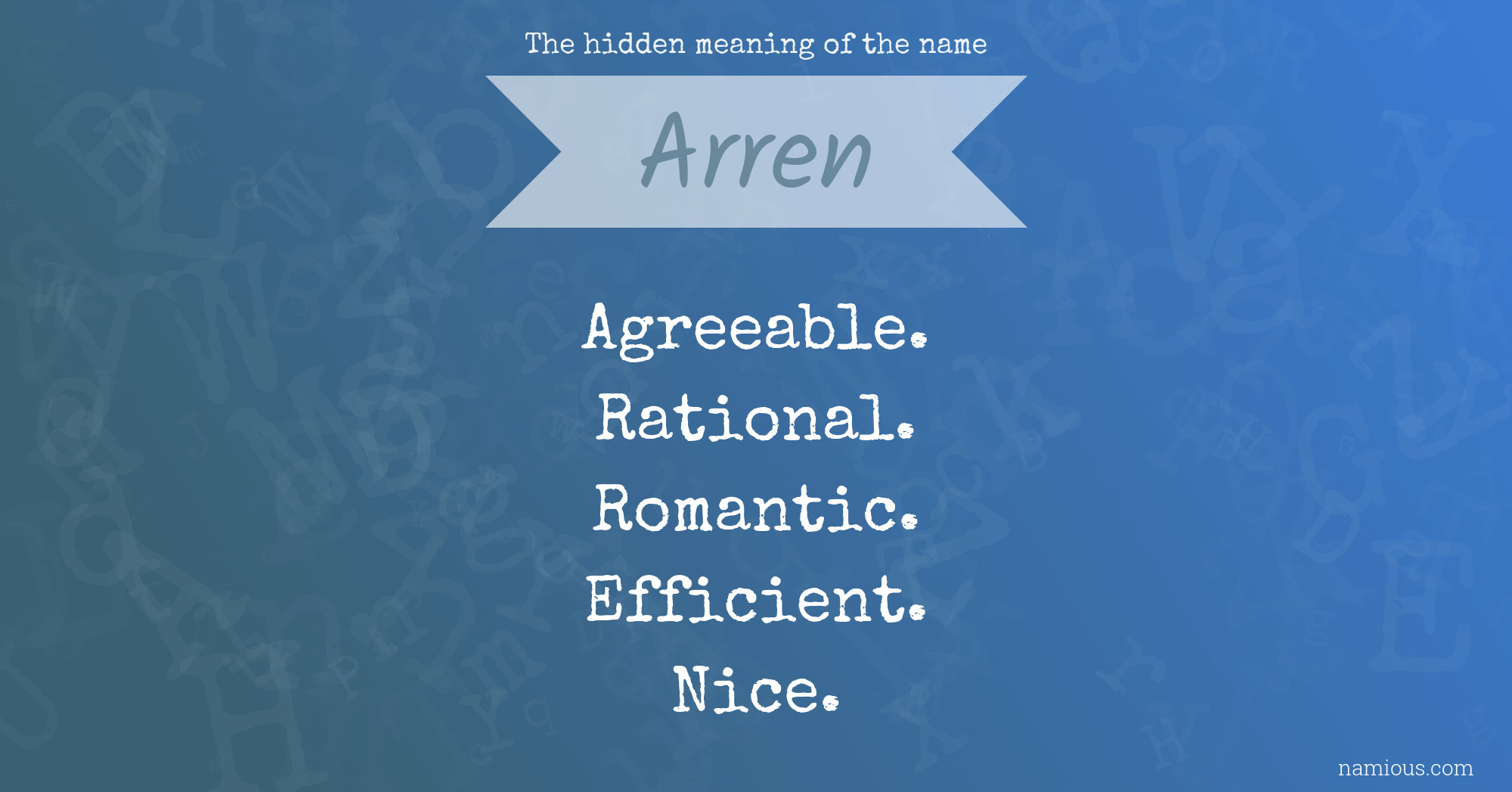 The hidden meaning of the name Arren